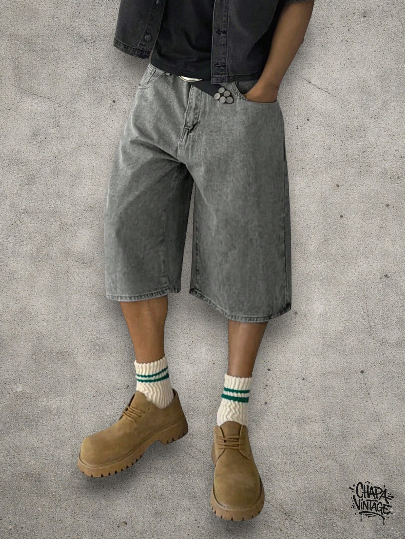 Japanese Brand Washed denim shorts Size US 32 / EU 48 - 3 Thumbnail