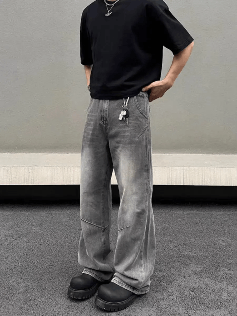 Japanese Brand × Jean Washed vintage micro flare smoky gray baggy jeans Size US 34 / EU 50 - 1 Thumbnail
