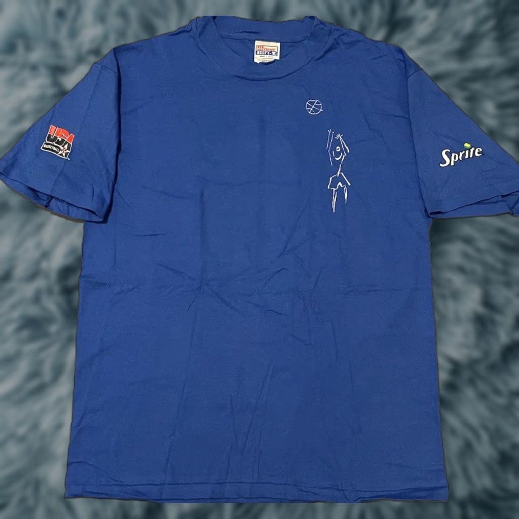 Vintage Vtg 90s Team USA Basketball Sprite Promo Shirt L Blue Coca Cola 80s 90s Vintage Glass? Size US L / EU 52-54 / 3 - 1 Thumbnail