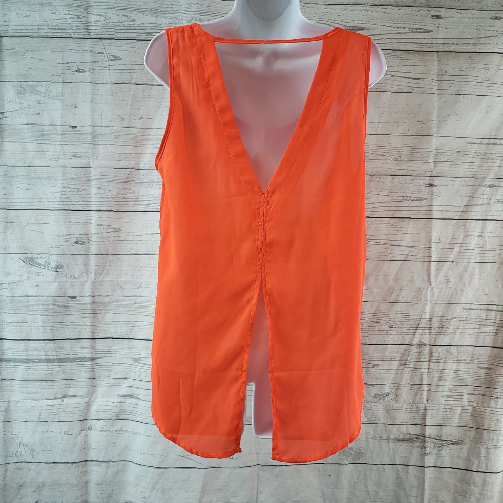 Vintage UMGEE Tank Top Womens L Orange Embellished Cutouts Scoop Neck Shirt Adult Girls Womens? Size L / US 10 / IT 46 - 4 Thumbnail