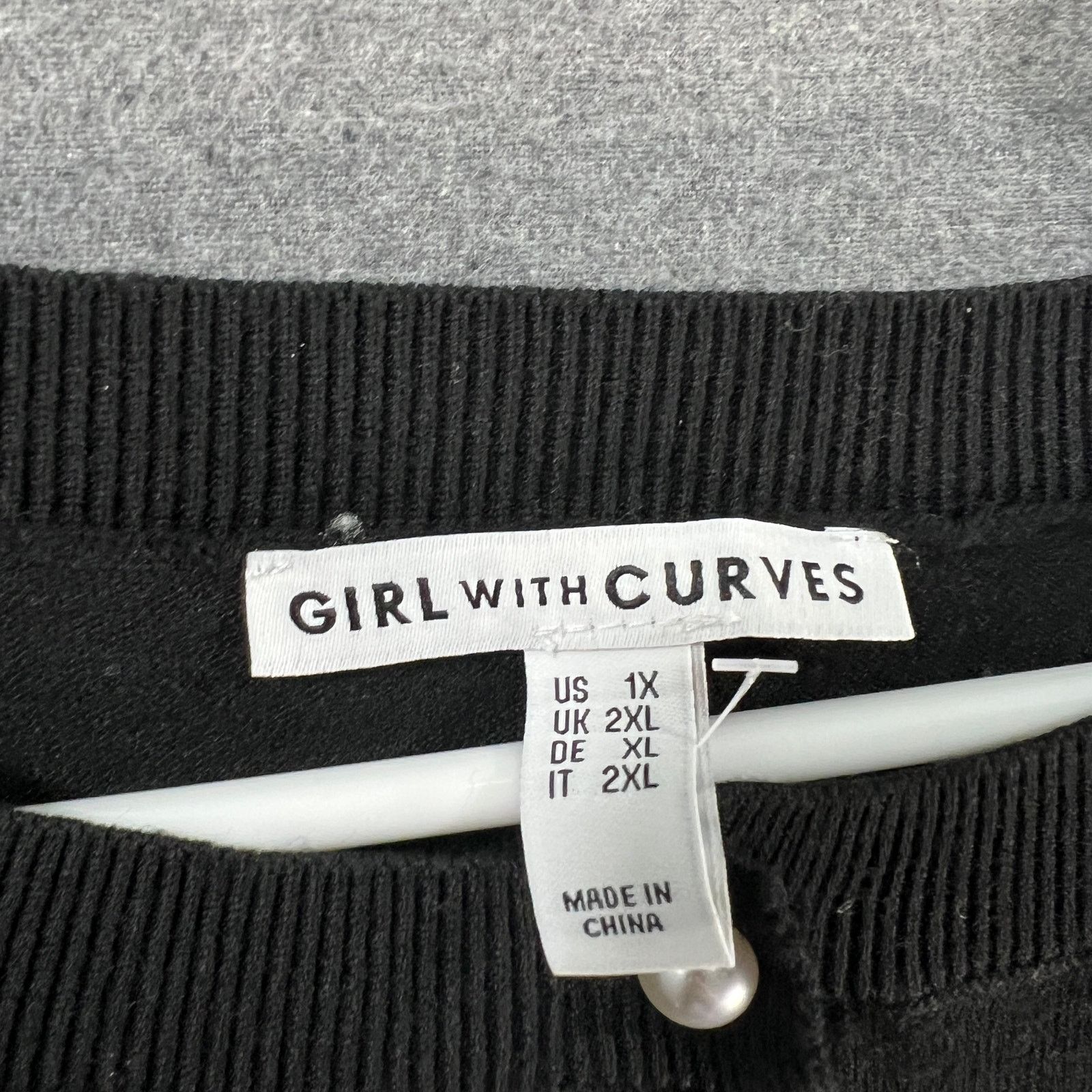 Other Girl With Curves Novelty Sueater Cardigan Black, Size 1X Size XL / US 12-14 / IT 48-50 - 3 Thumbnail