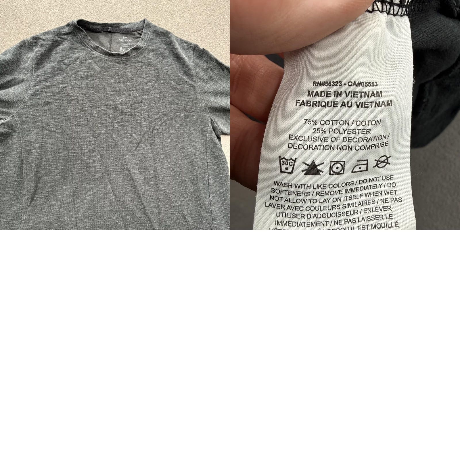 Nike Nike Dri-FIT Mens XL Gray Long Sleeve Training Tee Performance Size US XL / EU 56 / 4 - 8 Thumbnail