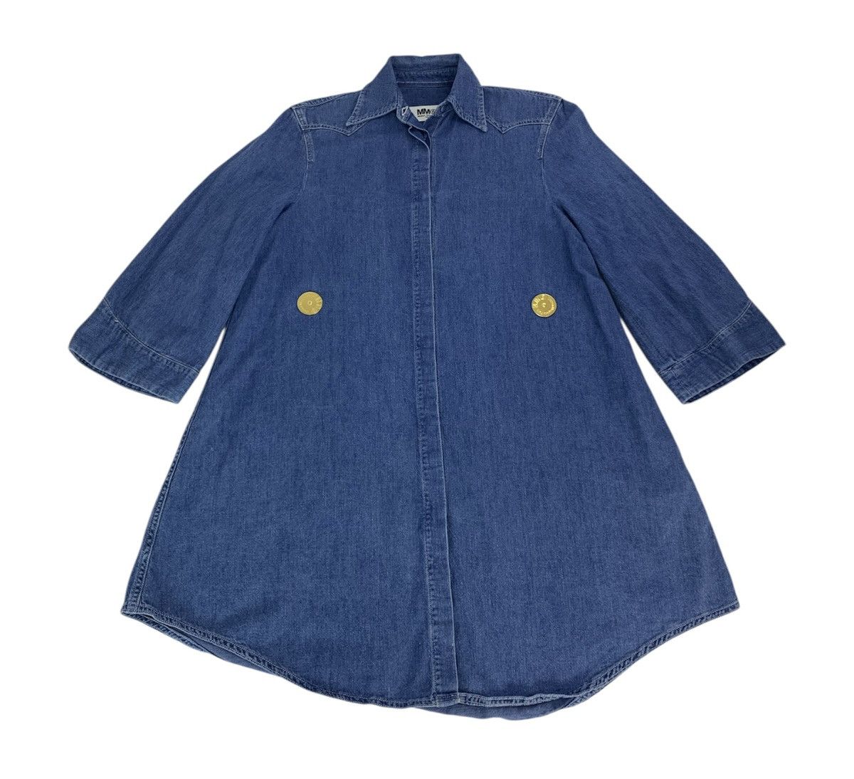 Maison Margiela MM6 Maison Margiela Paris Denim Shirt Button Front Dress Size L / US 10 / IT 46 - 1 Thumbnail