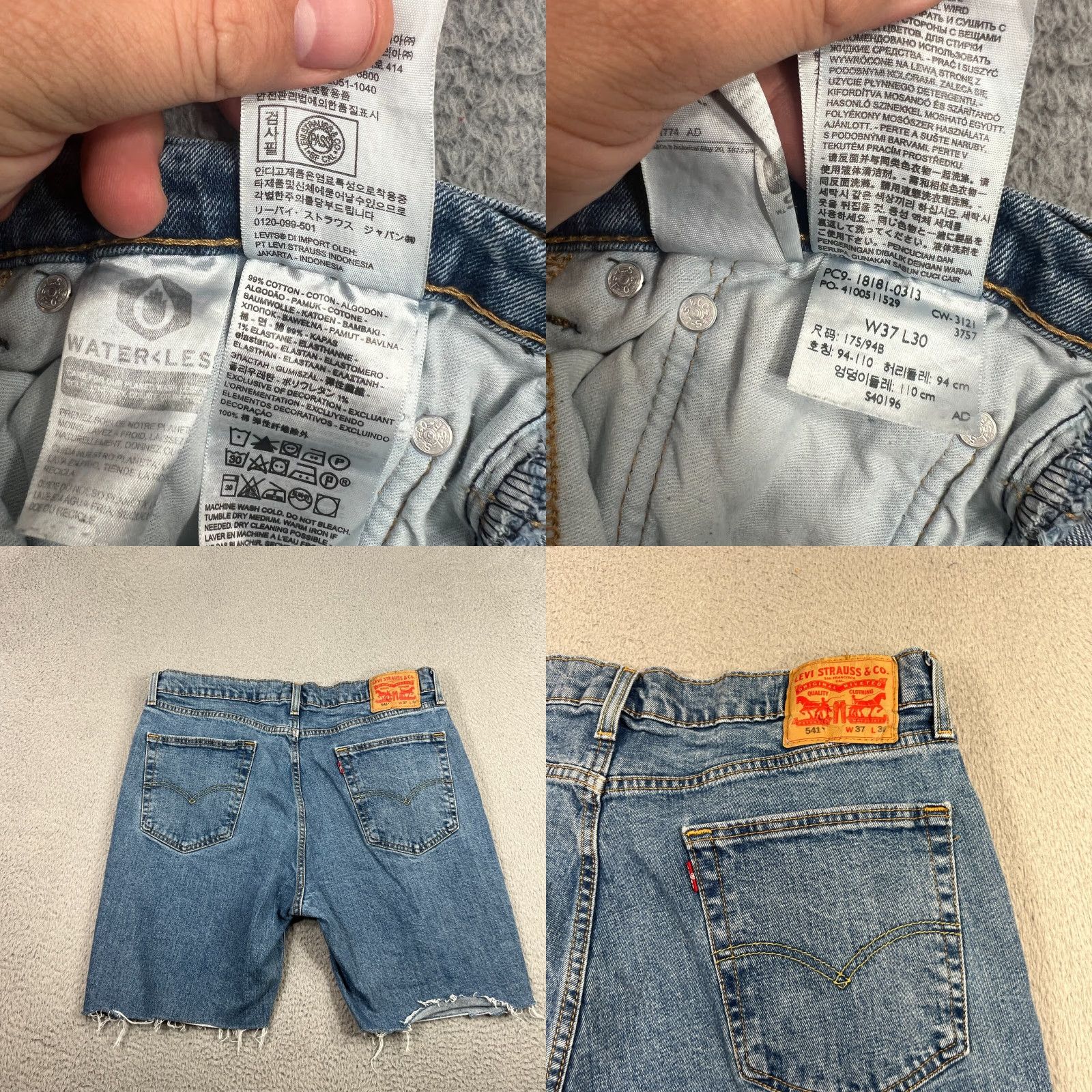 Levi's Levi's Bermuda Shorts Men's Size 37 Blue Distressed 9" Jorts Casual Beach Sports Size US 37 - 8 Thumbnail