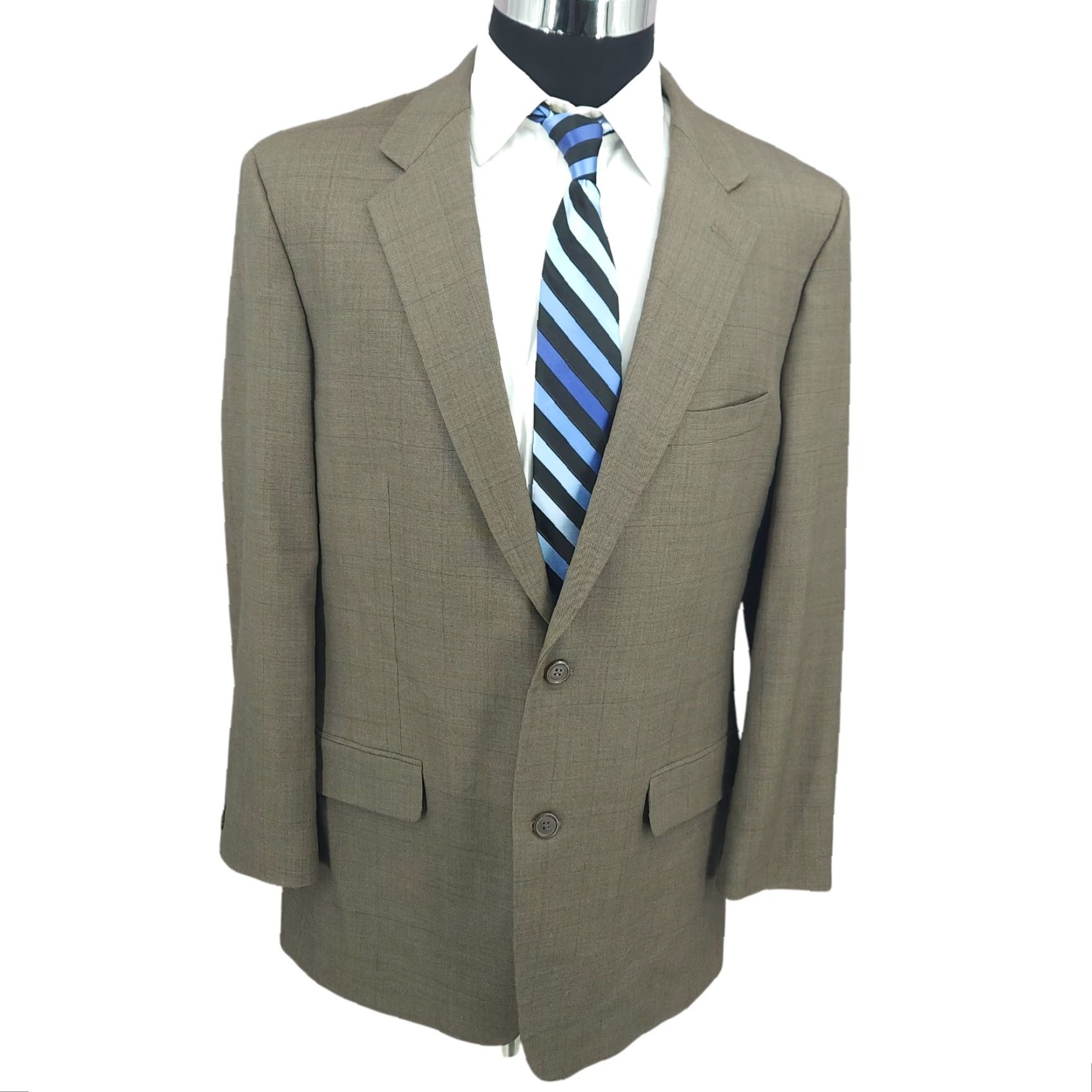 Vintage Versini Blazer Mens 42 Green Windowpane Plaid Sport Coat Jacket Size 42R - 2 Thumbnail