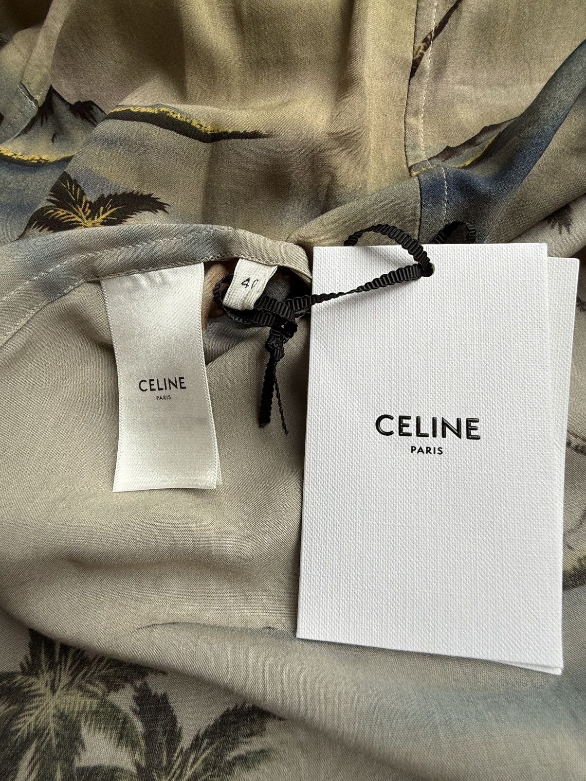 Celine $1.1k SS23 Celine volcano Hawaiian palm tree camp shirt Hedi Size US M / EU 48-50 / 2 - 19 Thumbnail