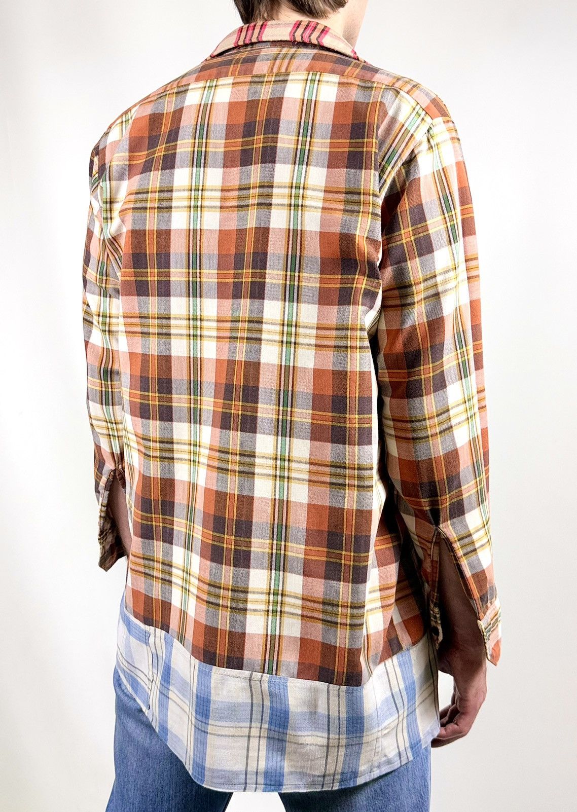Vintage 80s Vintage Flannel Distressed Reconstructed Plaid Shirt Size US L / EU 52-54 / 3 - 8 Thumbnail