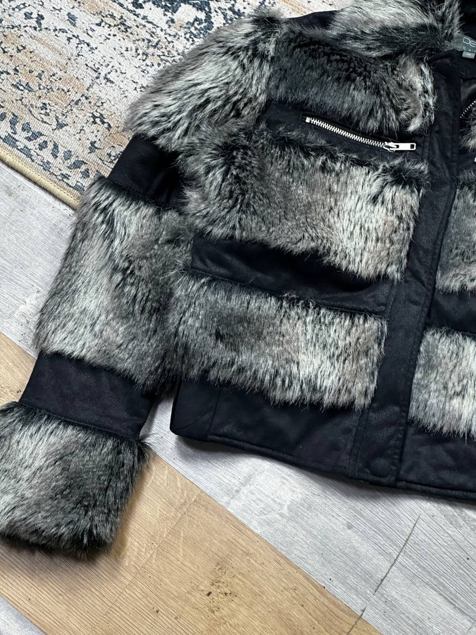 Japanese Brand Vintage Y2K Textured Fur Jacket Cropped Opium Avant Garde Size M / US 6-8 / IT 42-44 - 5 Thumbnail