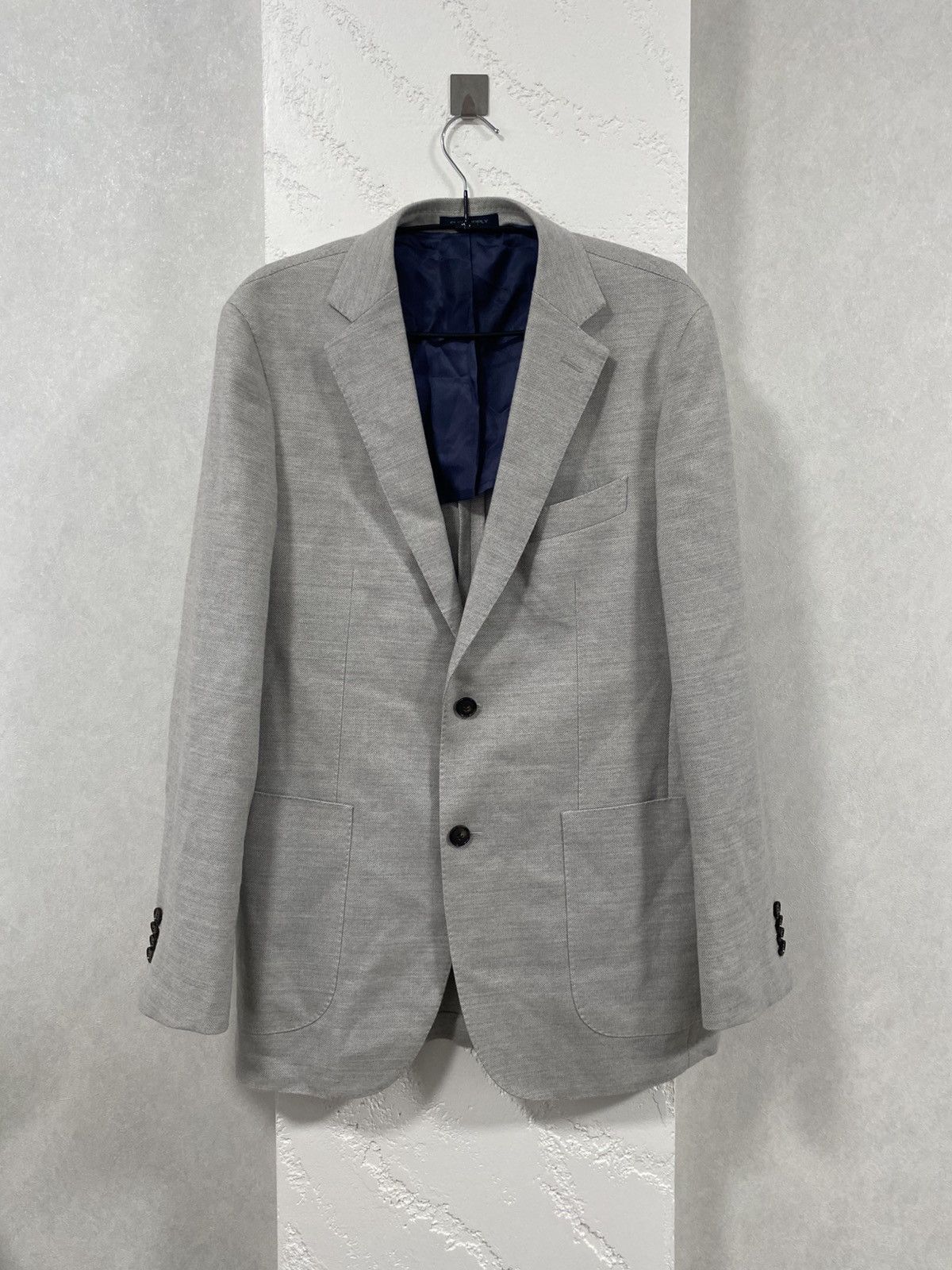Suitsupply SuitSupply Havana Patch HL Light Grey Unlined Blazer Size:50 Size 50R - 1 Thumbnail