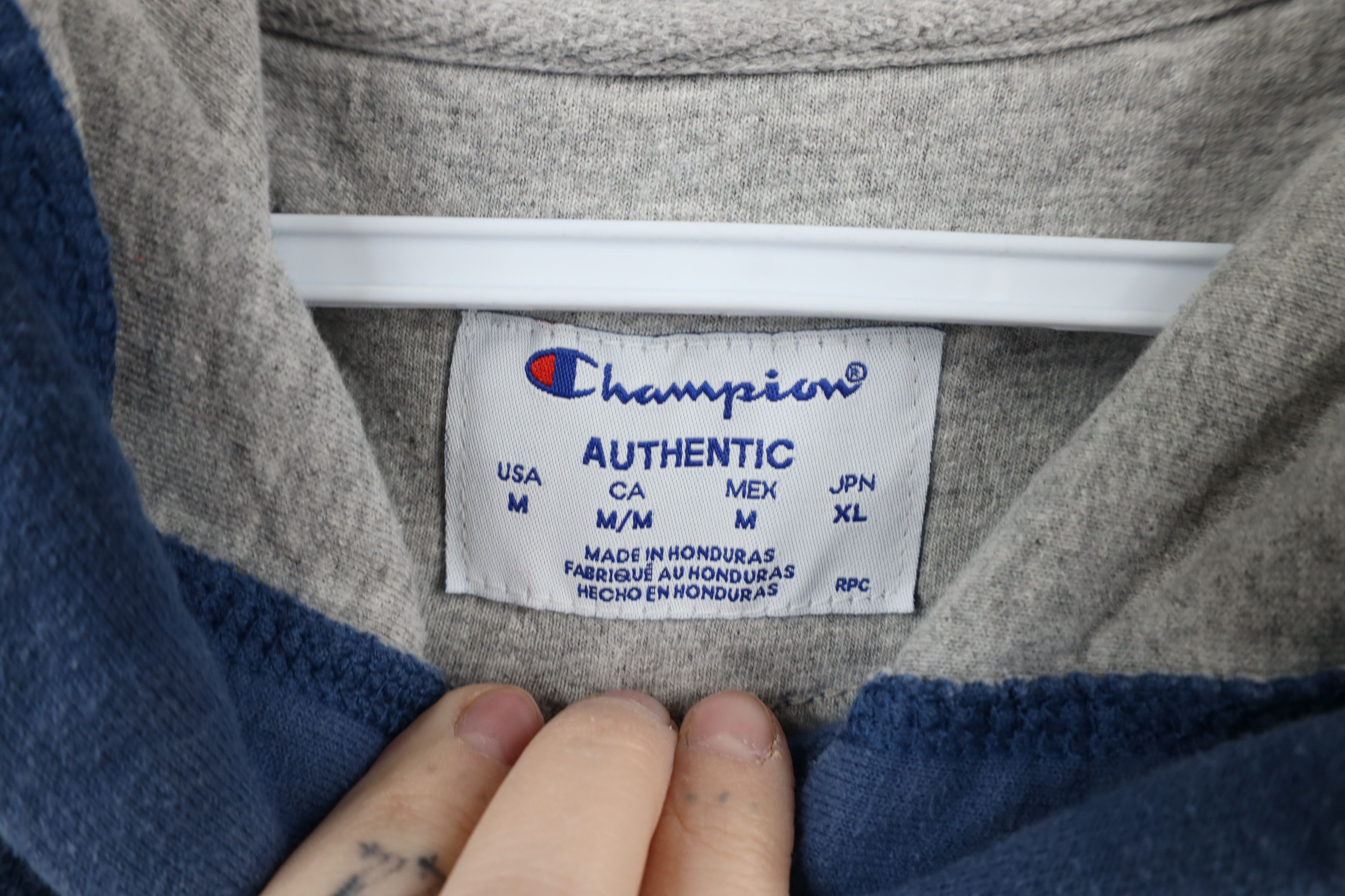 Champion × Vintage Vintage Champion Sun Faded Monochrome Hoodie Sweatshirt Blue Size US M / EU 48-50 / 2 - 9 Thumbnail