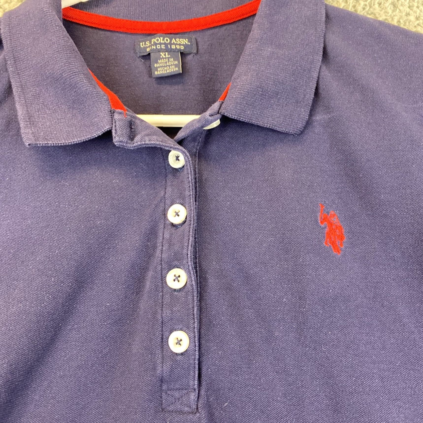 Vintage US Polo Assn Women's Blue Short Sleeve Polo Shirt Top XL Shirt Size XL / US 12-14 / IT 48-50 - 2 Thumbnail