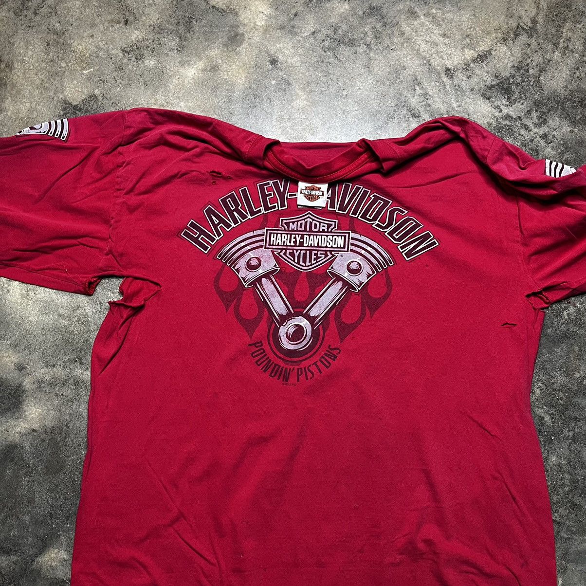 Vintage vintage harley davidson longsleeve thrashed tshirt Size US XL / EU 56 / 4 - 7 Thumbnail