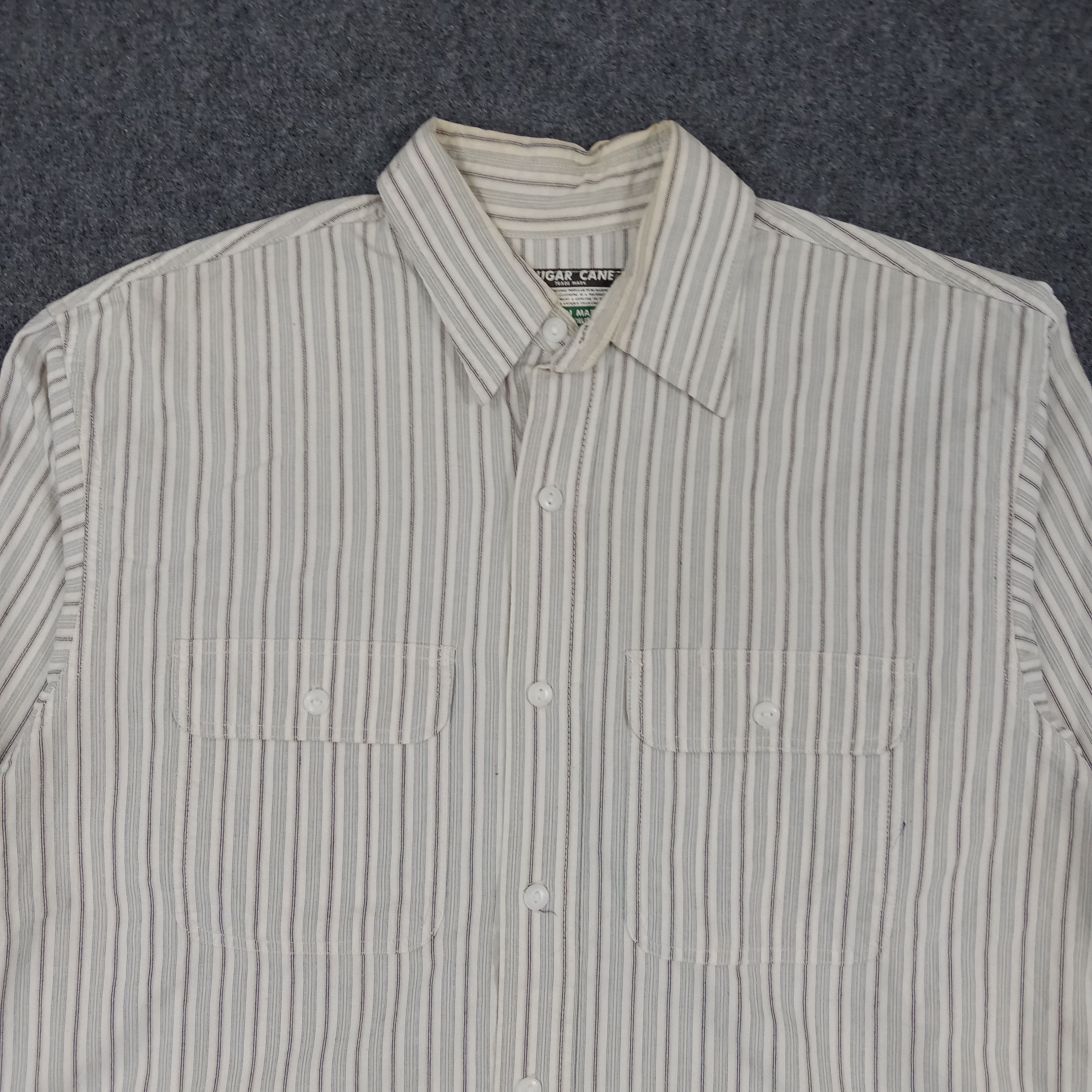 Sugar Cane × Vintage Sugar Cane Japanese Brand Retro Style Striped Shirt Size US XL / EU 56 / 4 - 2 Thumbnail