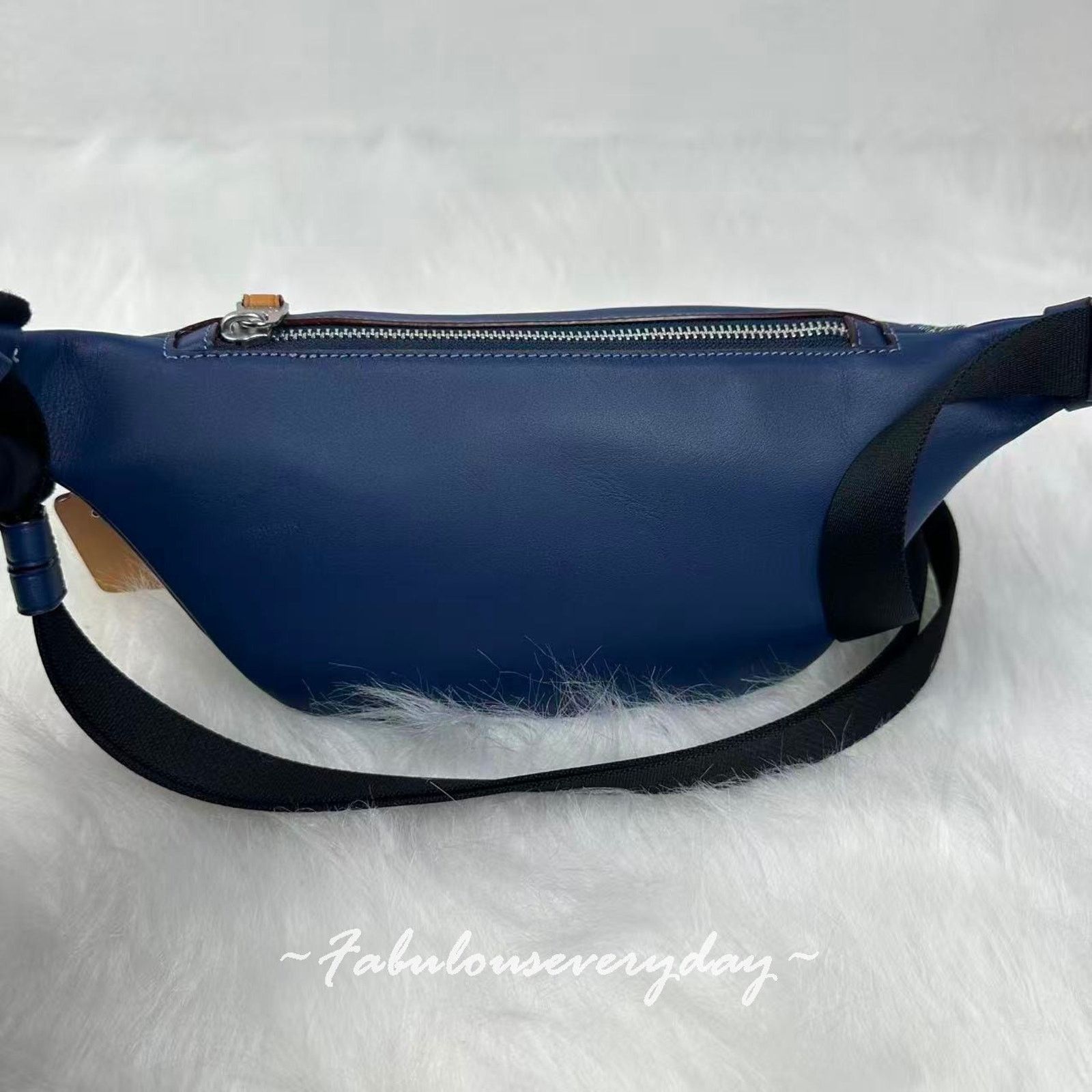Coach Coach Men Warren Mini Belt Signature Denim Silver/Deep Blue Size ONE SIZE - 4 Thumbnail
