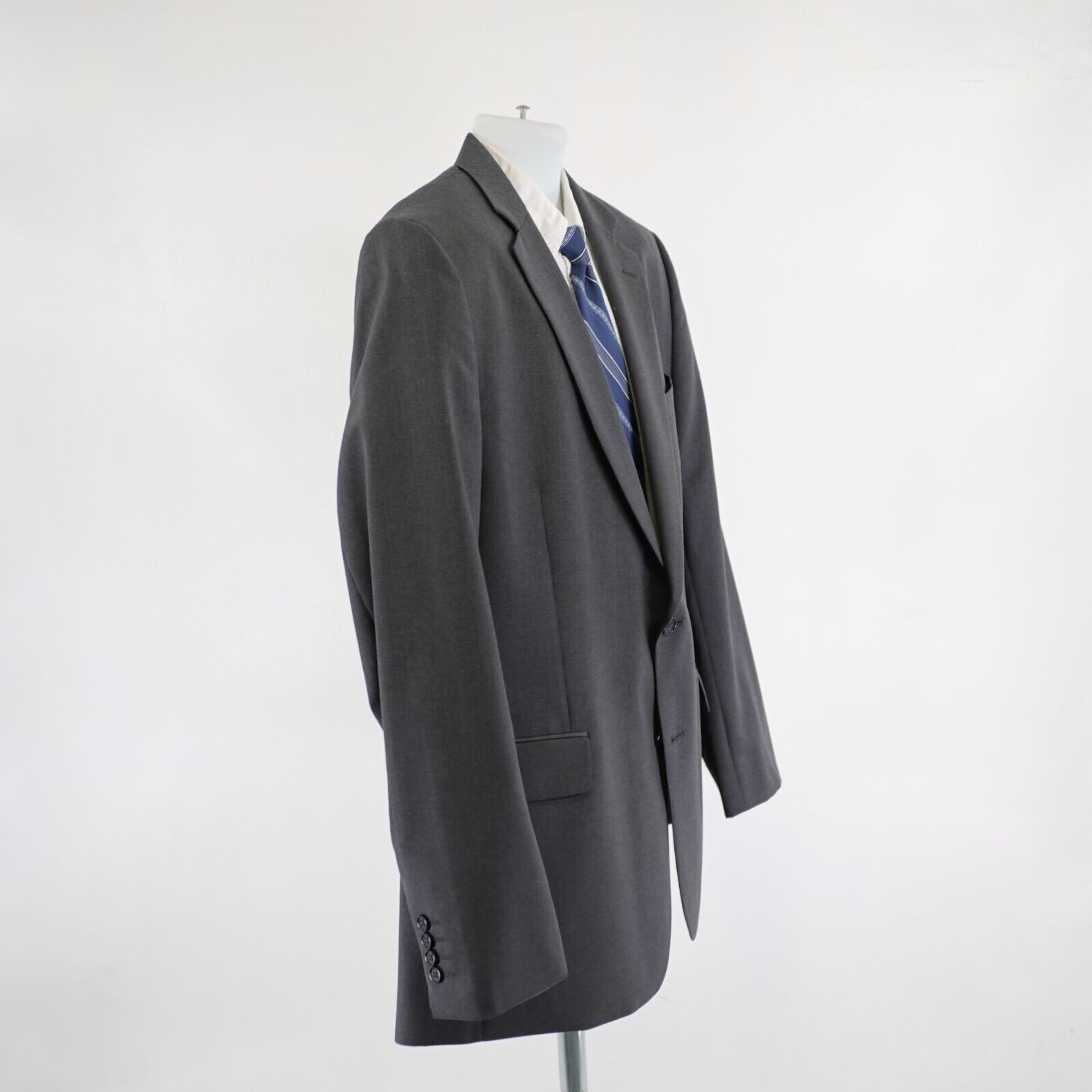 Stafford Stafford Wool Blend Classic Fit Gray Travel Suit Jacket 44L Size 44L - 7 Thumbnail