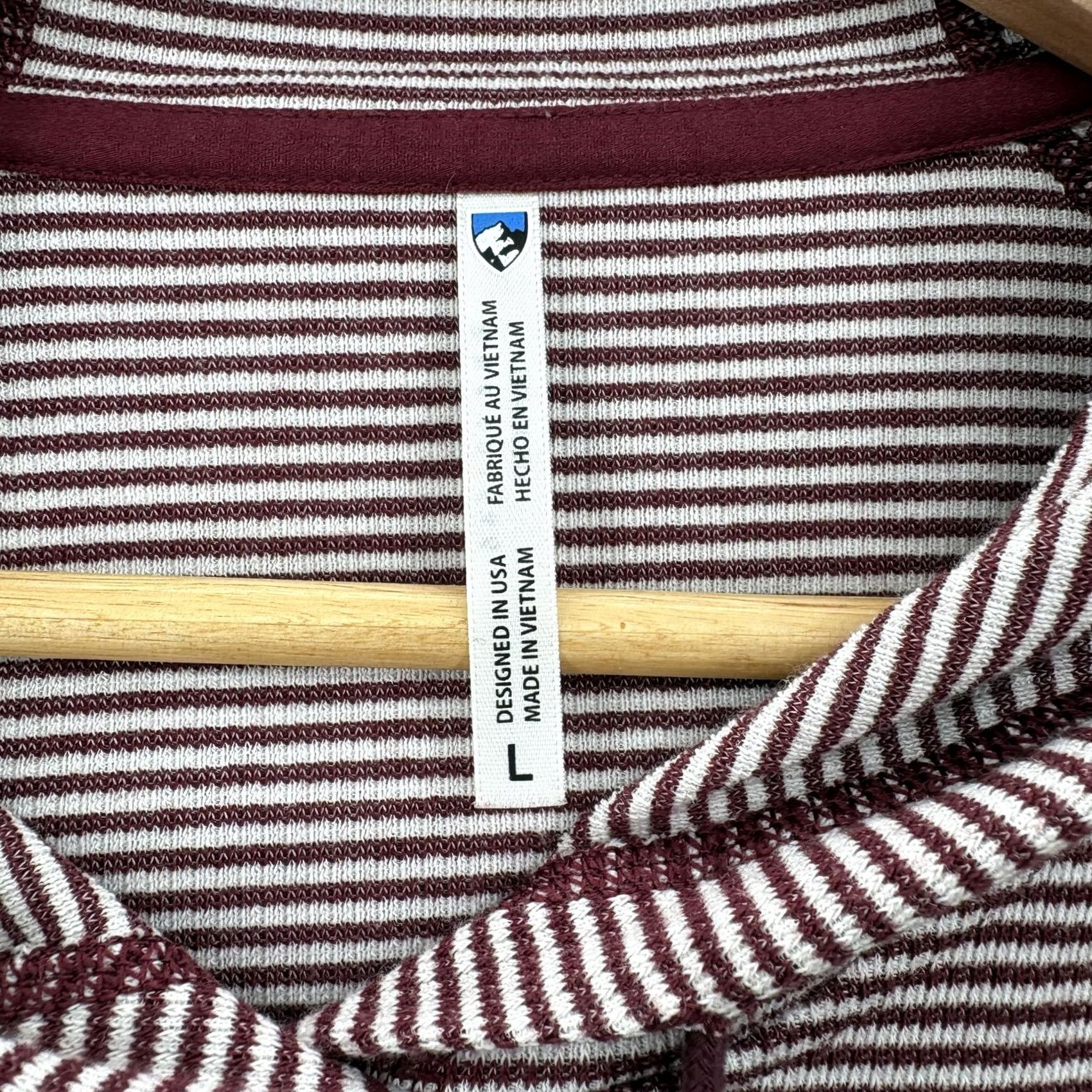 Vintage Kuhl Hoodie Sweatshirt Womens Large Red Striped Hiking Outdoors Pullover Size L / US 10 / IT 46 - 4 Thumbnail