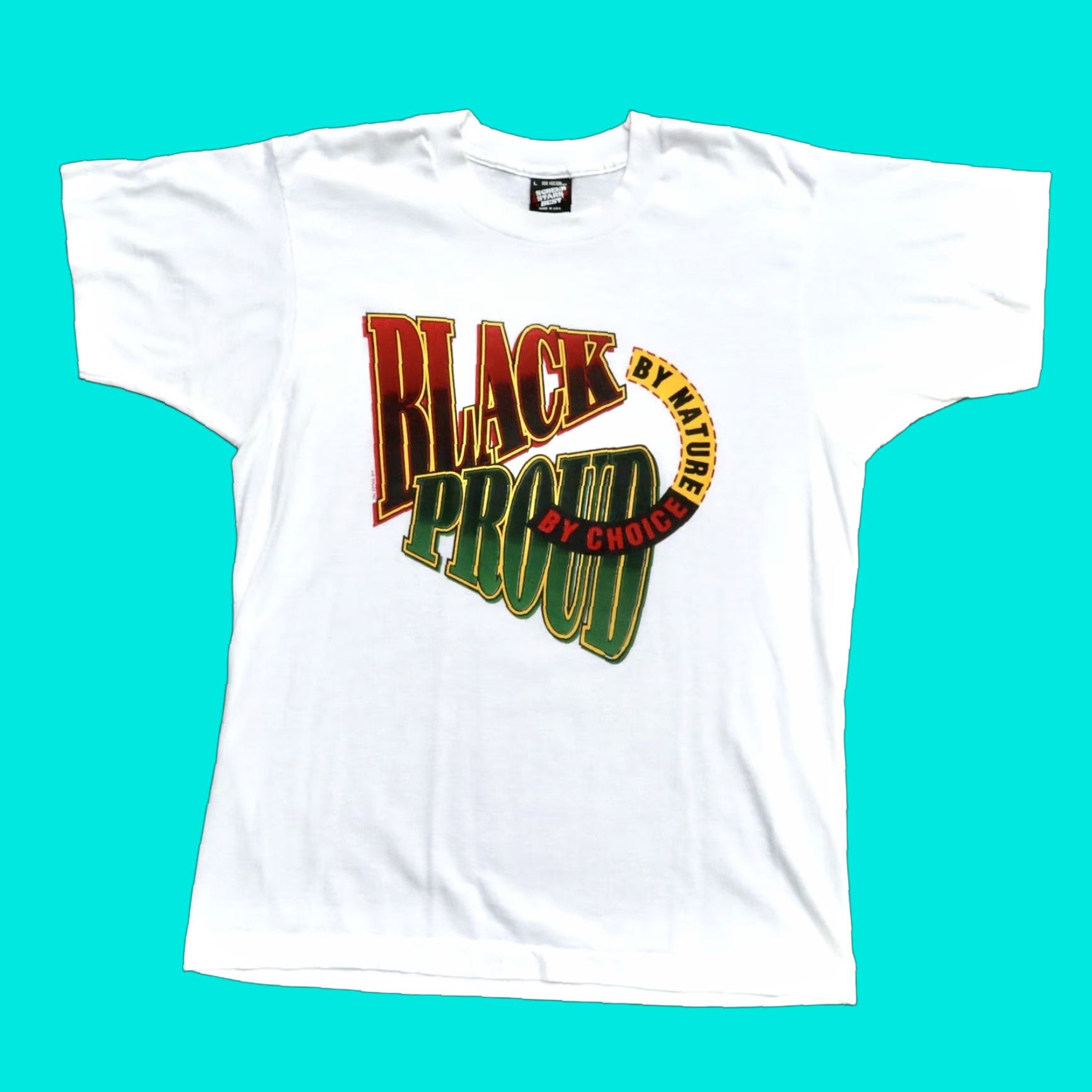 Vintage VINTAGE Vintage 90s Black by Nature Proud by Choice Shirt Mens L White Size US L / EU 52-54 / 3 - 1 Thumbnail
