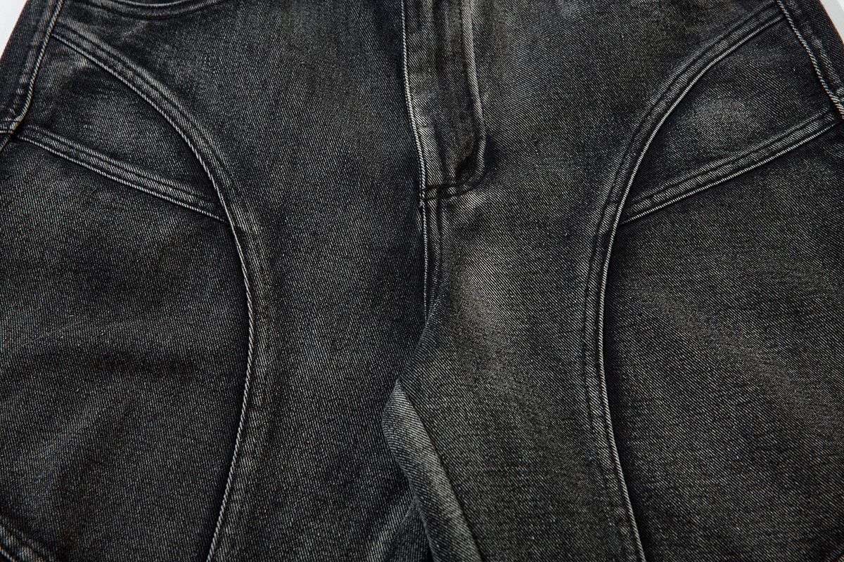 Japanese Brand × Jean Streetwear Washed Black Baggy Straight Solid Jeans Size US 33 - 4 Thumbnail