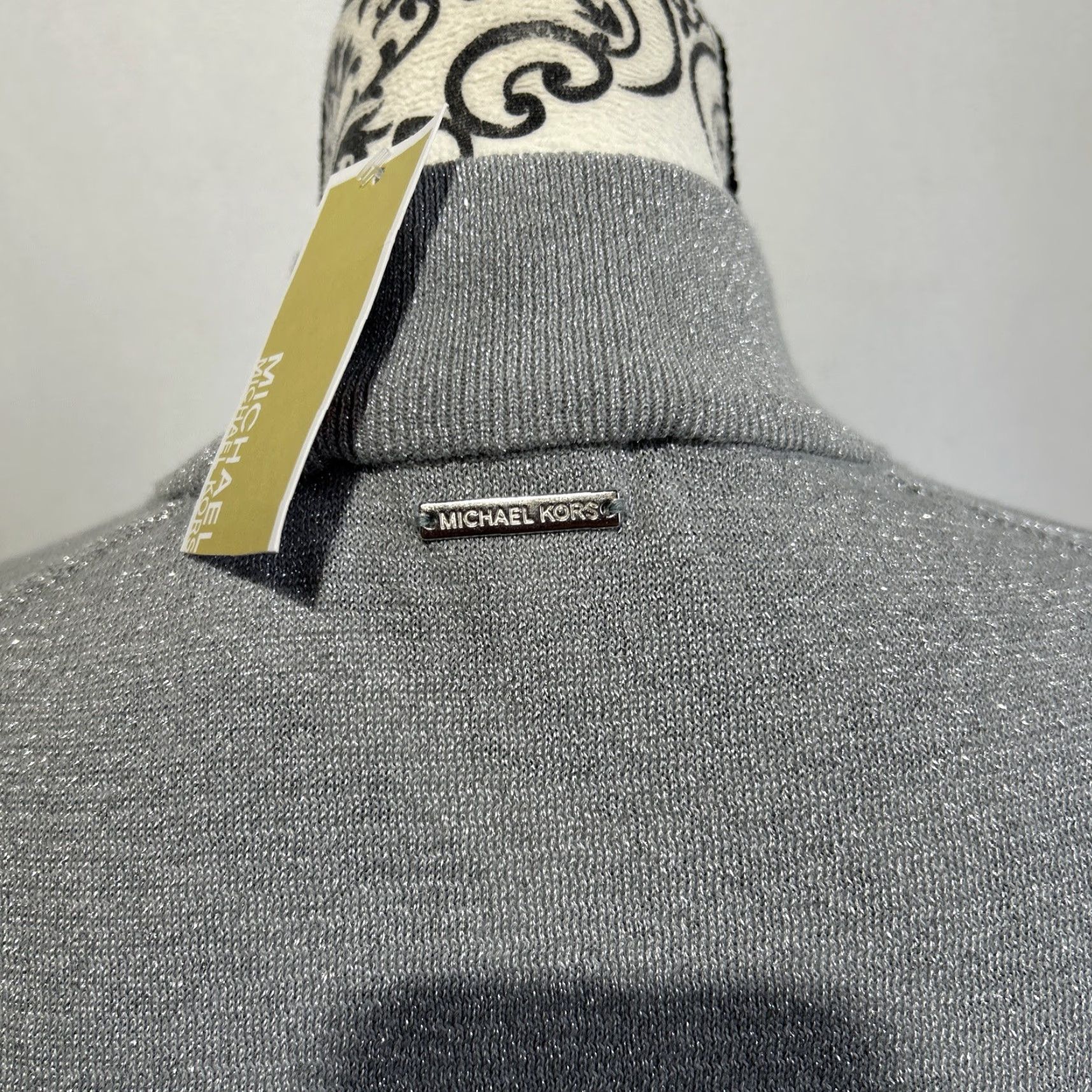 Michael Kors Michael Kors Blouse Women’s Size S Turtleneck Sparkle Shimmer Top Glitter Silver Size S / US 4 / IT 40 - 4 Thumbnail
