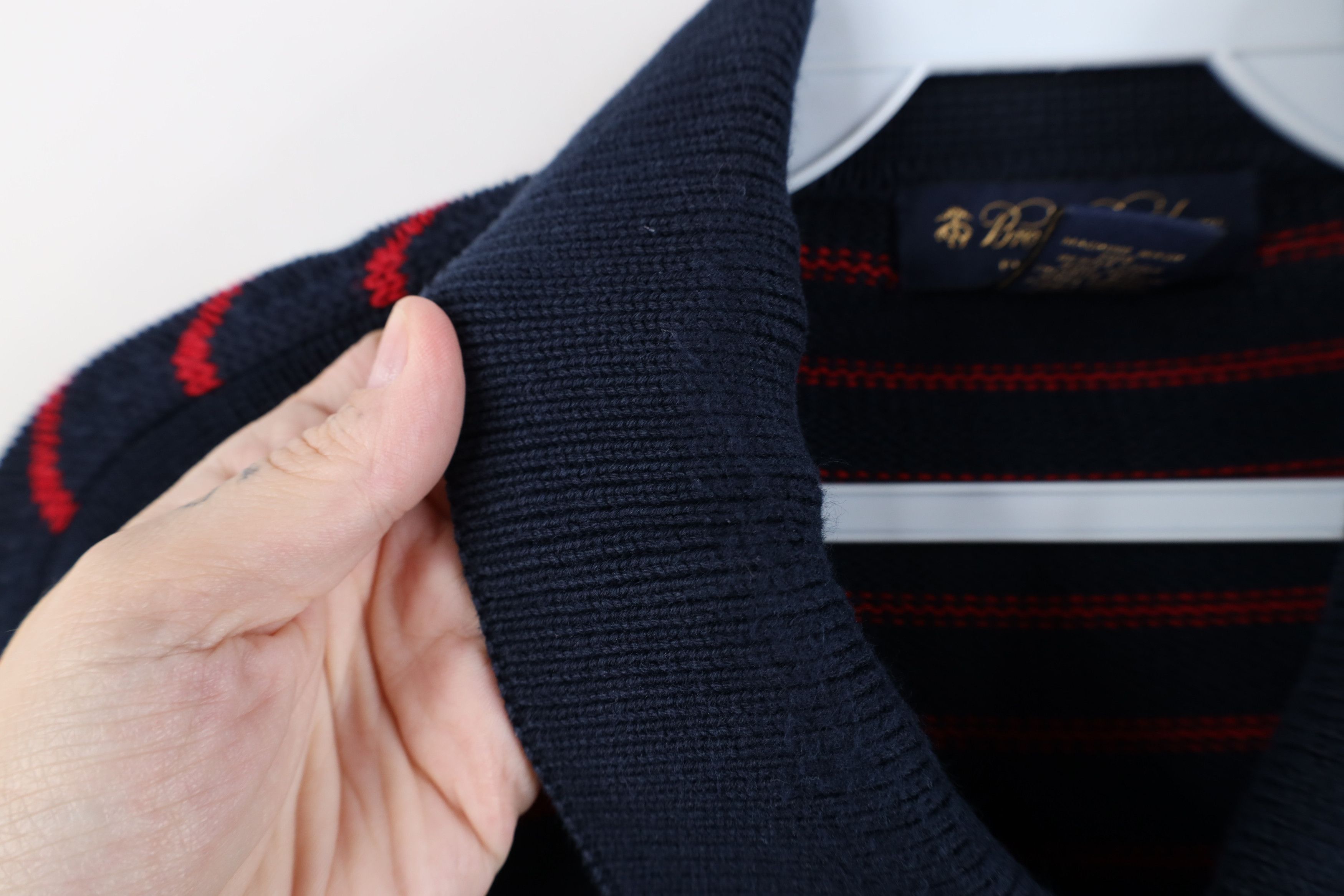 Brooks Brothers Vintage 90s Brooks Brothers Knit Striped Collared Sweater Size US L / EU 52-54 / 3 - 5 Thumbnail