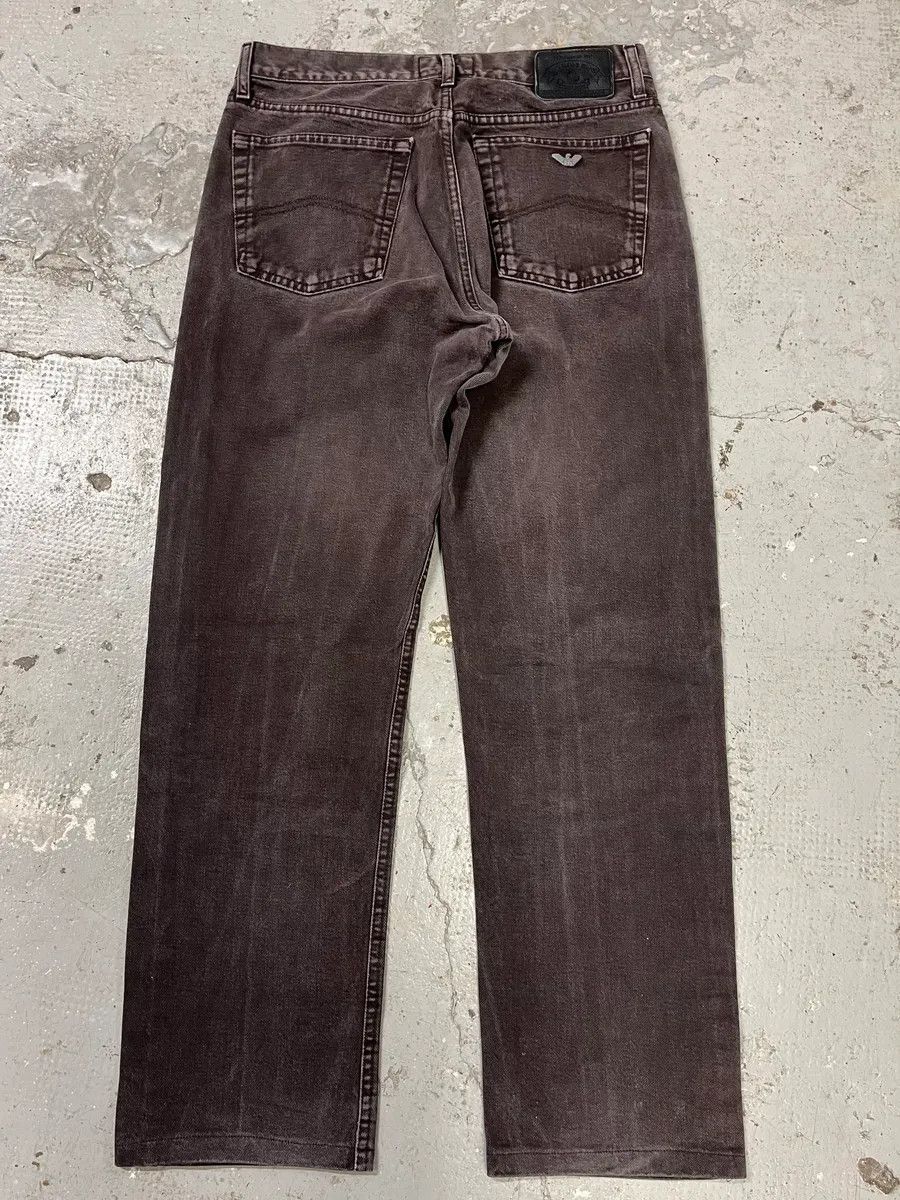 Armani × Vintage 1990s Armani Faded Brown Denim Jeans Size US 32 / EU 48 - 2 Thumbnail