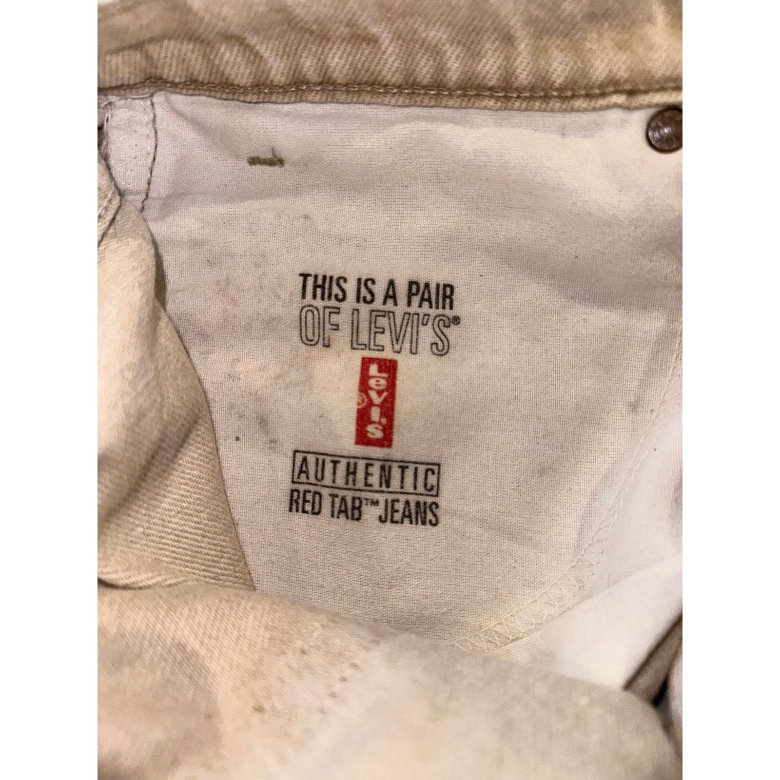 Carhartt Levi’s Relaxed Fit Jeans 36x34 USA Made Beige Tan Red Tab Size US 36 / EU 52 - 5 Thumbnail