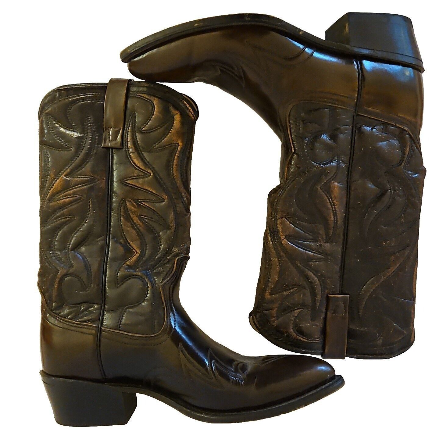 Hanover Hanover Western Boots Mens 9 D Brown Distressed Leather Cowb Size US 9 / EU 42 - 2 Thumbnail
