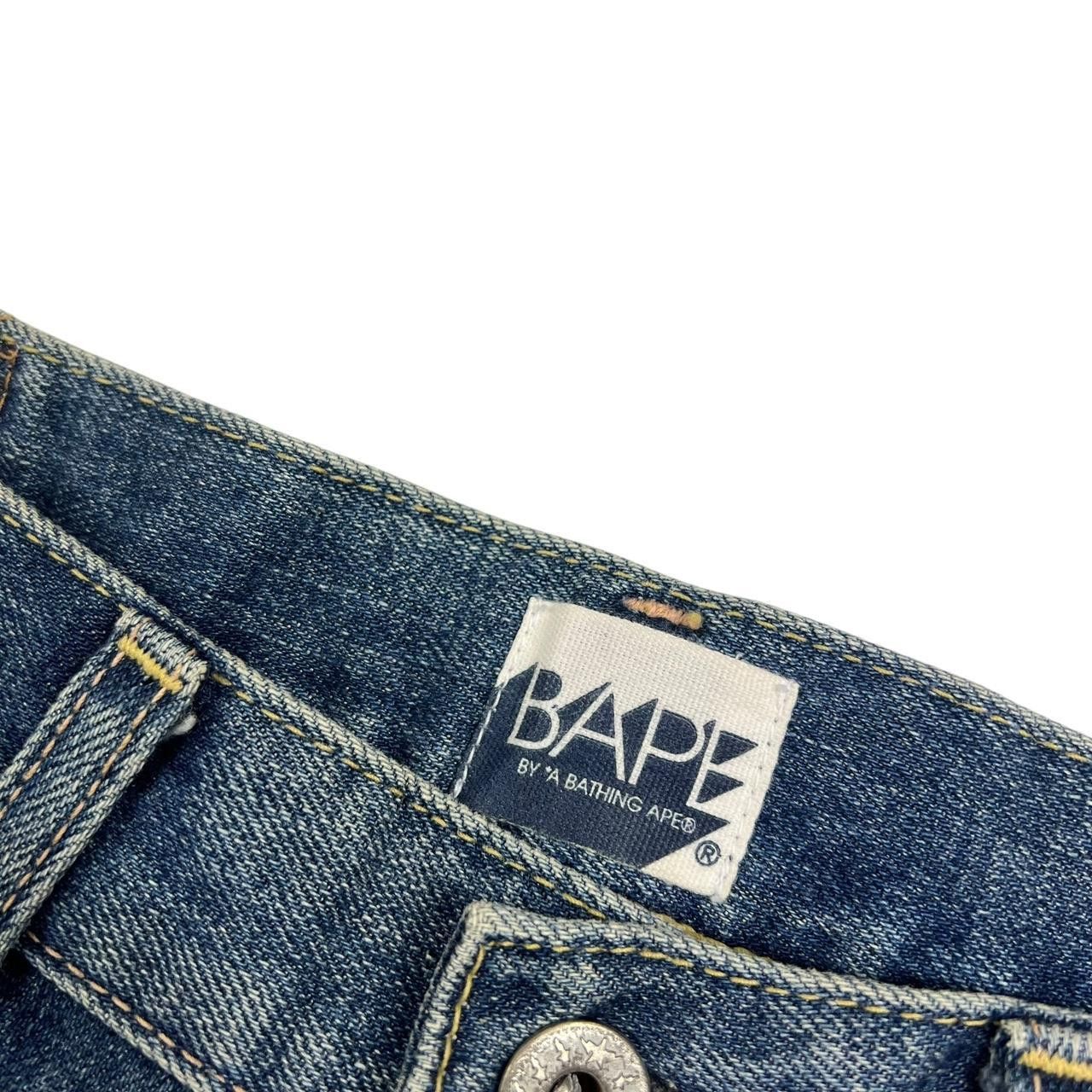 Bape Vintage 2000s Bape Spellout Embroidered Jeans - Waist: 34” Size US 34 / EU 50 - 5 Thumbnail