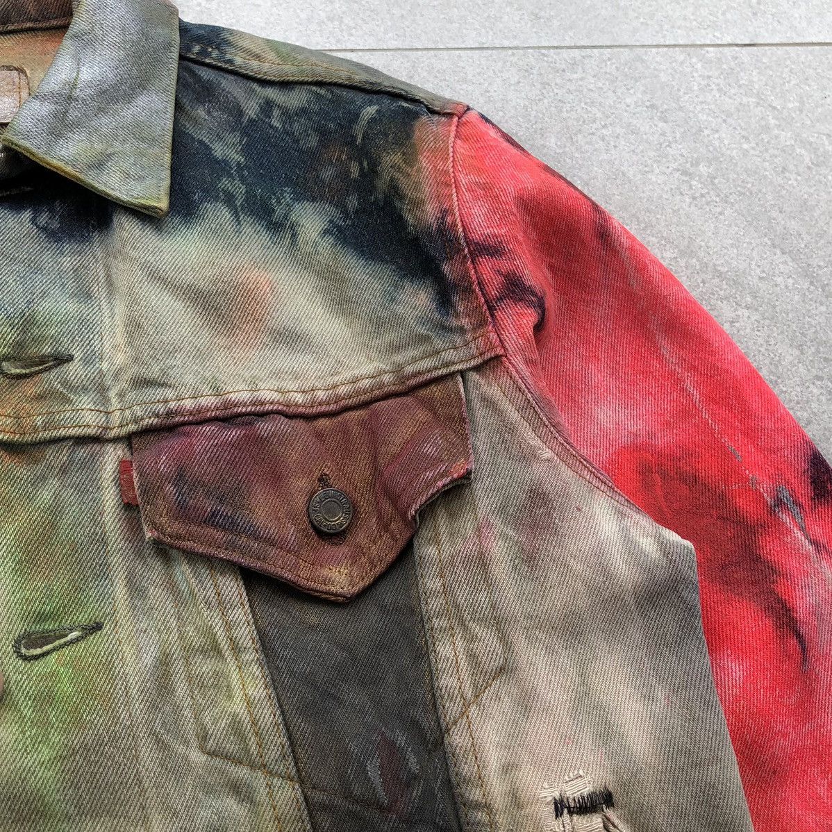 Levi's Vintage Clothing Vintage 80s Levis Custom Painted Distressed Denim Jacket 🇺🇸 Size US M / EU 48-50 / 2 - 6 Thumbnail