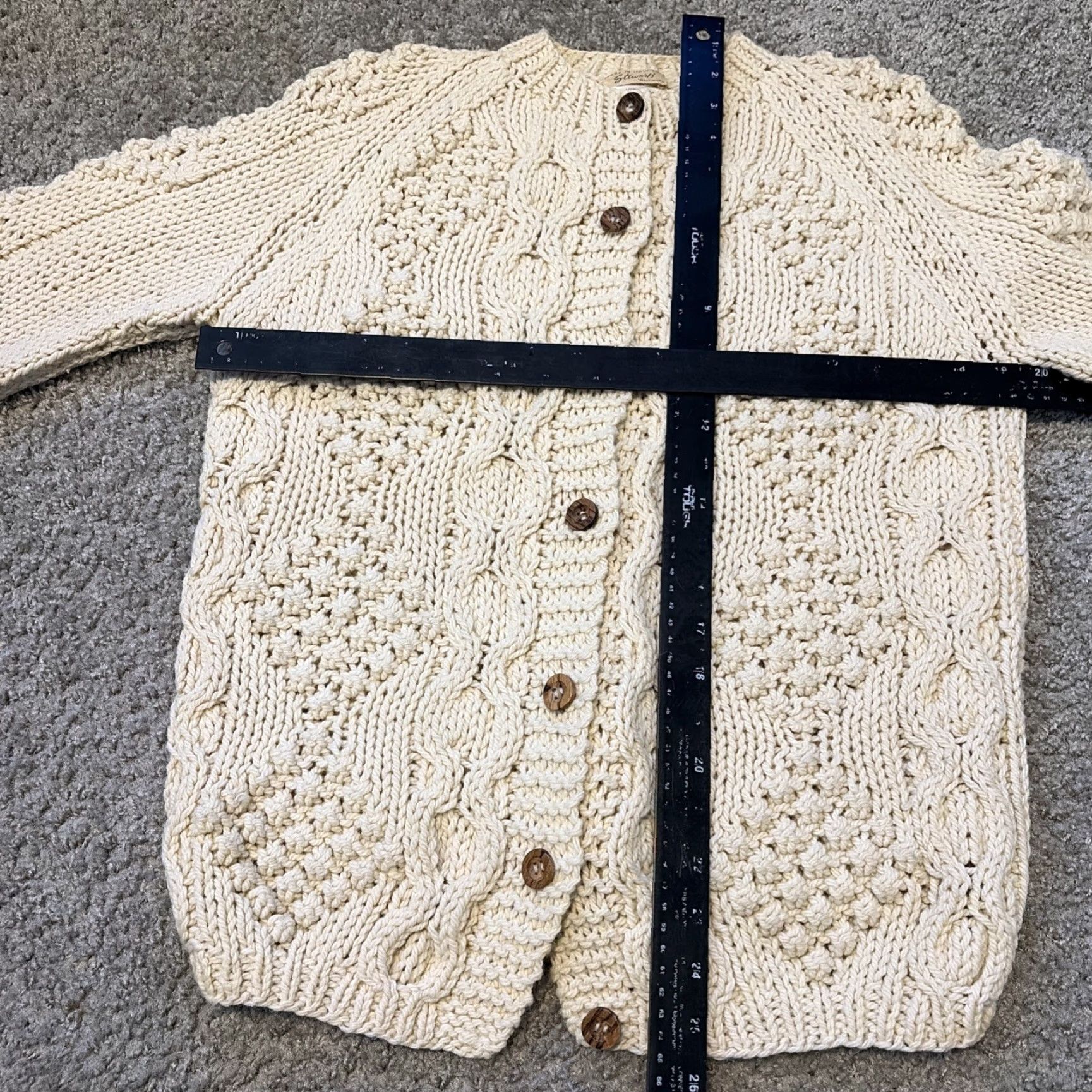 Vintage VINTAGE Stewart’s Baltimore Cream White Knit Cardigan Wool Pullover Unisex Adults S 1950s Italy Mens Womens Boys Girls Size S / US 4 / IT 40 - 5 Thumbnail
