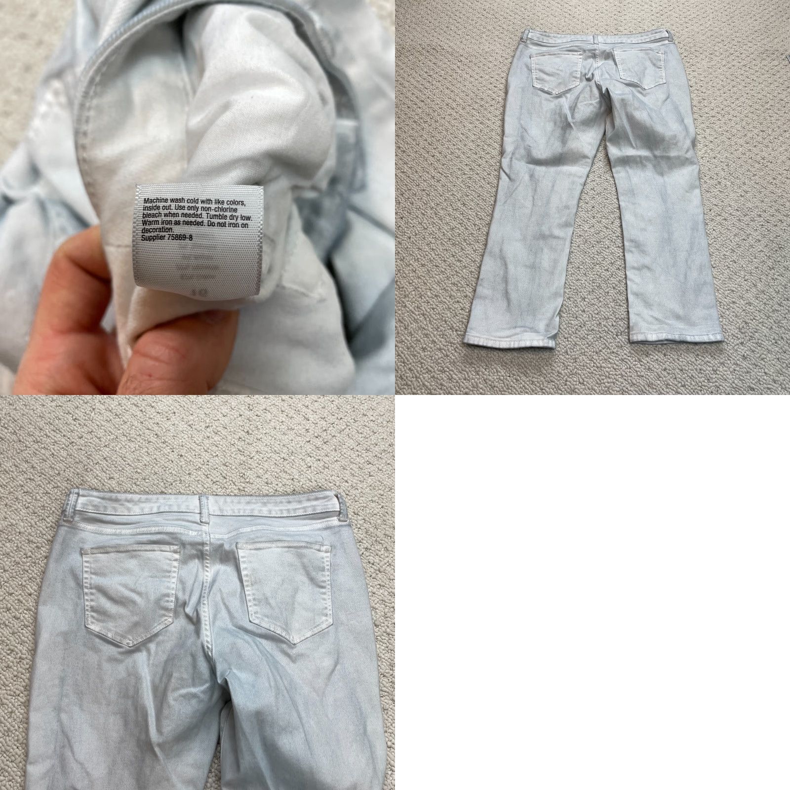 Denime ANA A New Approach Jeans Womens 16 Skinny Ankle White Denim Mid Rise 36x26 Pants Size 38" / US 16 / IT 52 - 9 Thumbnail