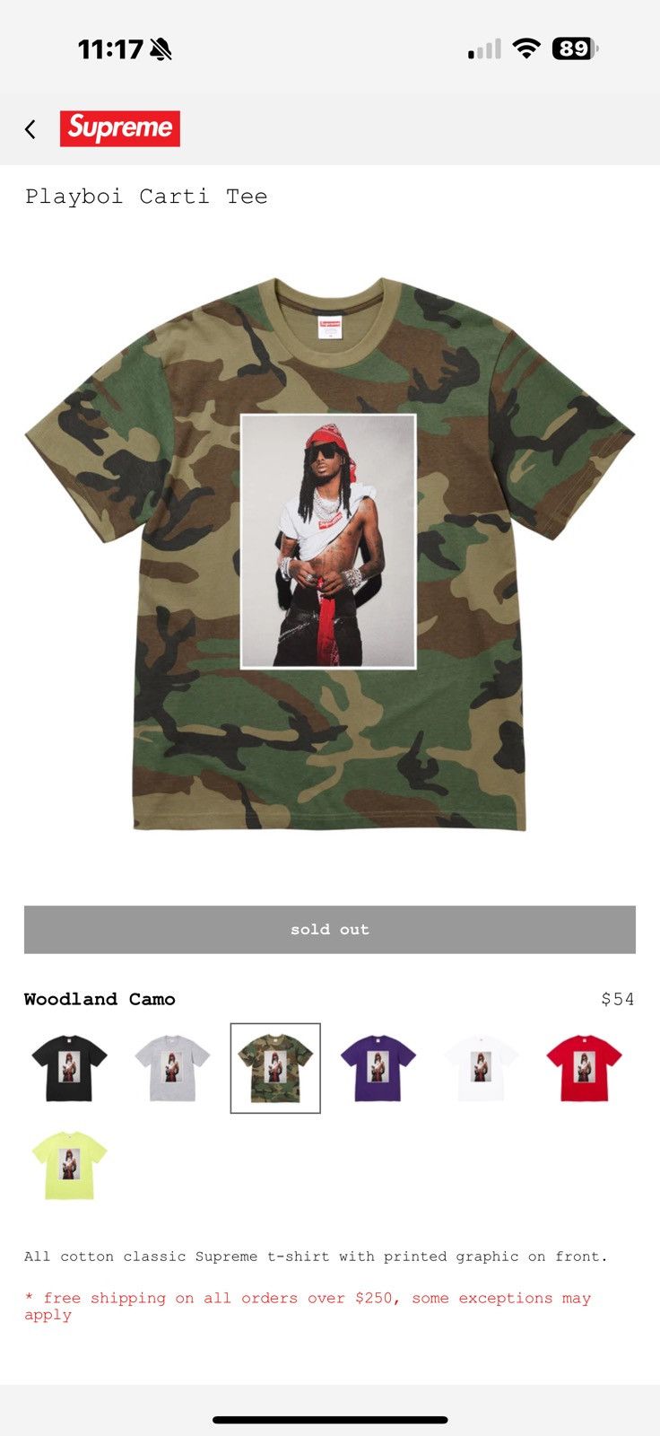 アイドル Supreme Playboi Carti Tee Woodland Camo Supreme Supreme Playboi Carti T | Grailed
