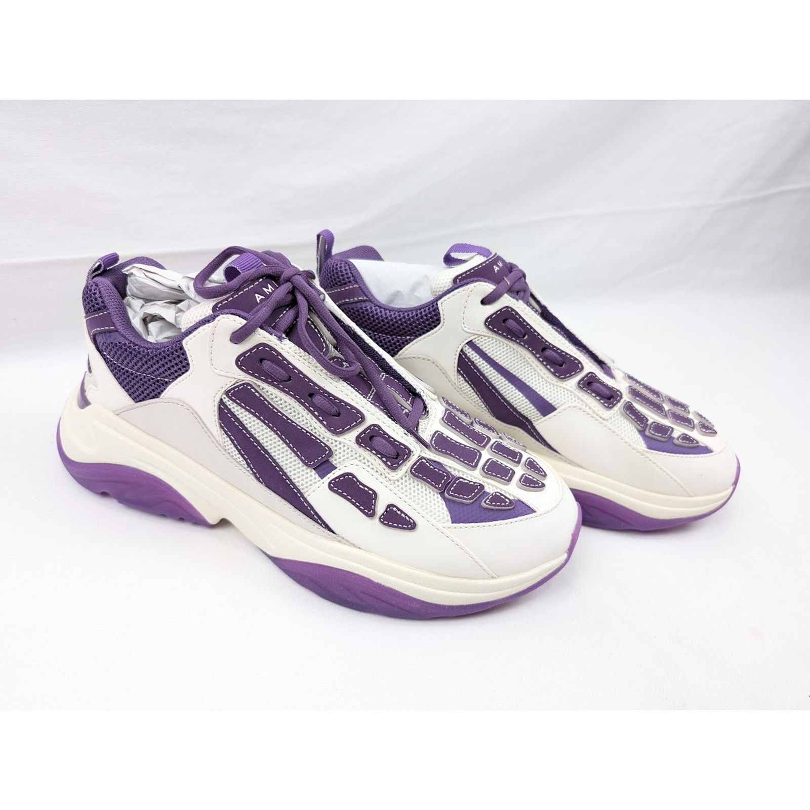 Amiri o1rshd1 Bone Runners in Cream/Purple Size US 13 / EU 46 - 14 Thumbnail