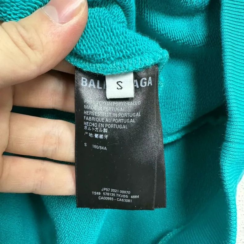 Balenciaga Balenciaga Embroidered Small LOGO Peacock Blue Hoodie Size US S / EU 44-46 / 1 - 4 Thumbnail