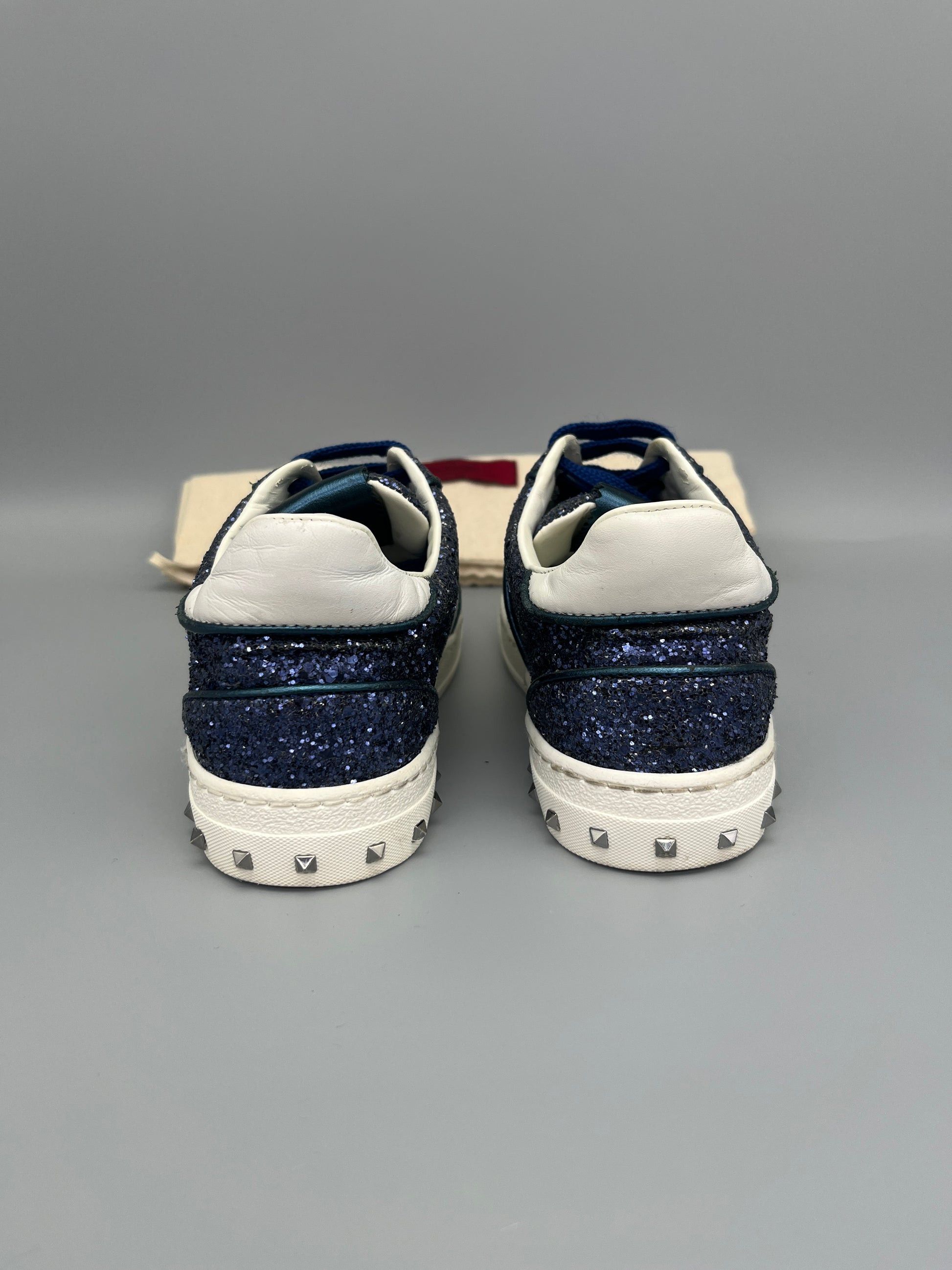 Valentino Valentino Garavani Flycrew Sneaker Blue Glitter EU35.5 Size US 5 / IT 35 - 4 Thumbnail