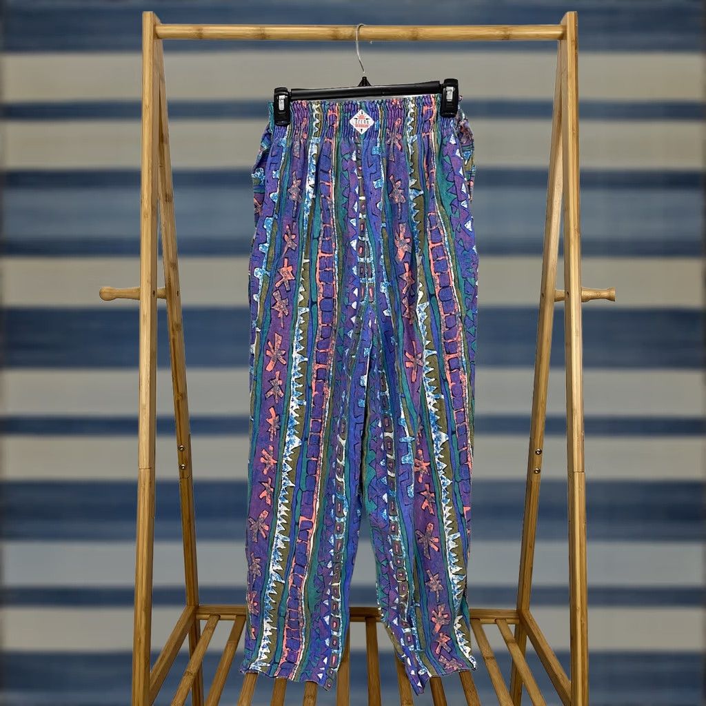 Ocean Pacific VTG 80s Ocean Pacific OP Abstract Bold Colorful Surf Skate Argyle Pants Size L Mens Regular Multicolor Inseam 26"} Size US 33 - 1 Thumbnail