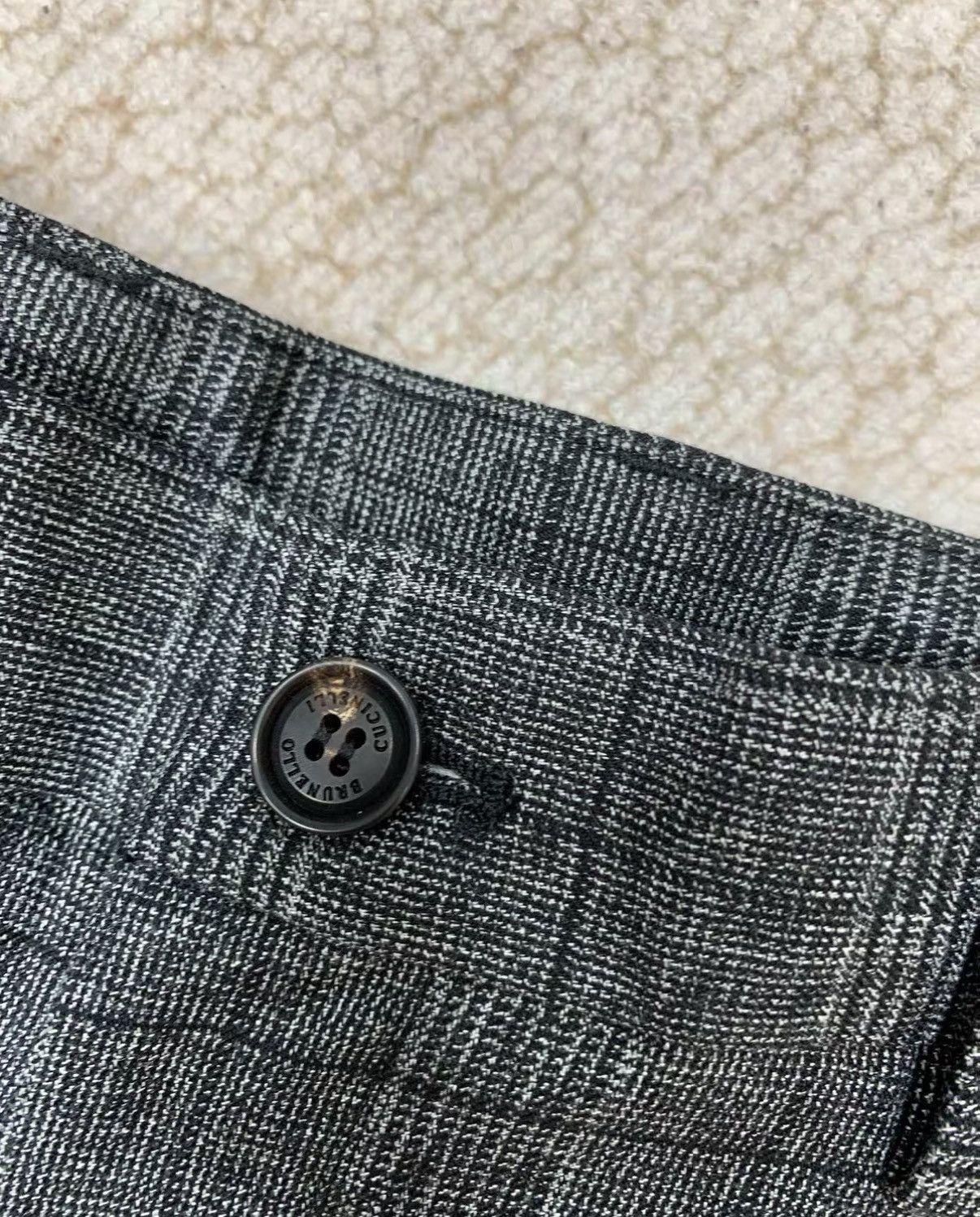Brunello Cucinelli BRUNELLO CUCINELLI Dark Grey Plaid Multi-Pocket Cargo Pants Size US 32 / EU 48 - 5 Thumbnail