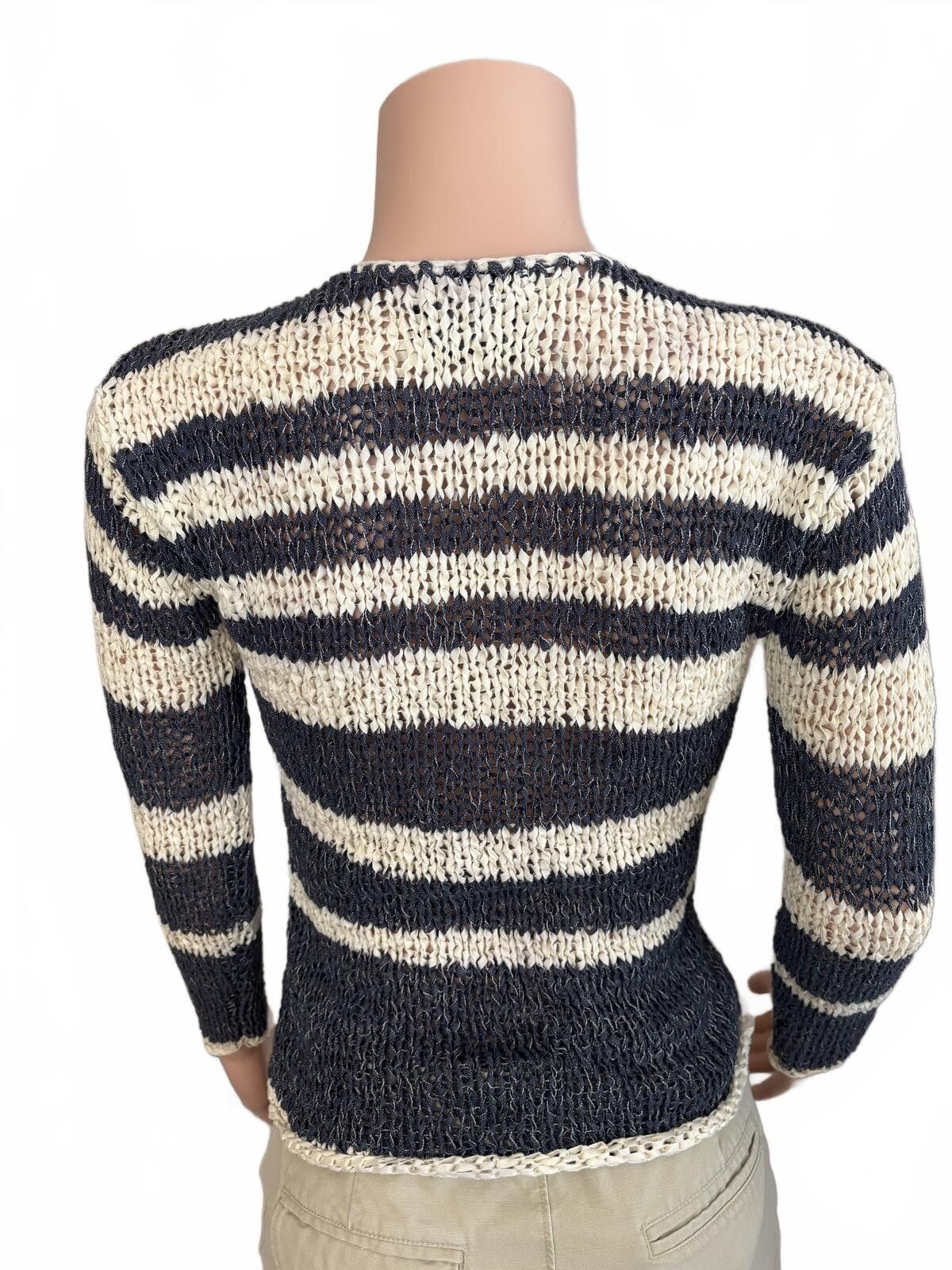 Other Shirt 469 Y2K Coastal Boho Open Knit Lace Up Sweater. PXS Size XS / US 0-2 / IT 36-38 - 5 Thumbnail
