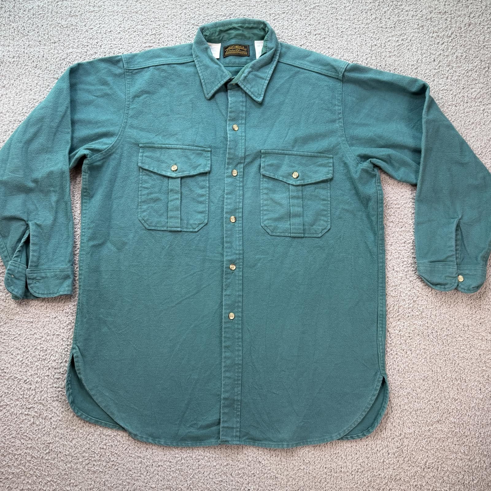 Eddie Bauer Vintage Eddie Bauer Chamois Cloth Shirt USA Made Green XL Size US XL / EU 56 / 4 - 1 Thumbnail