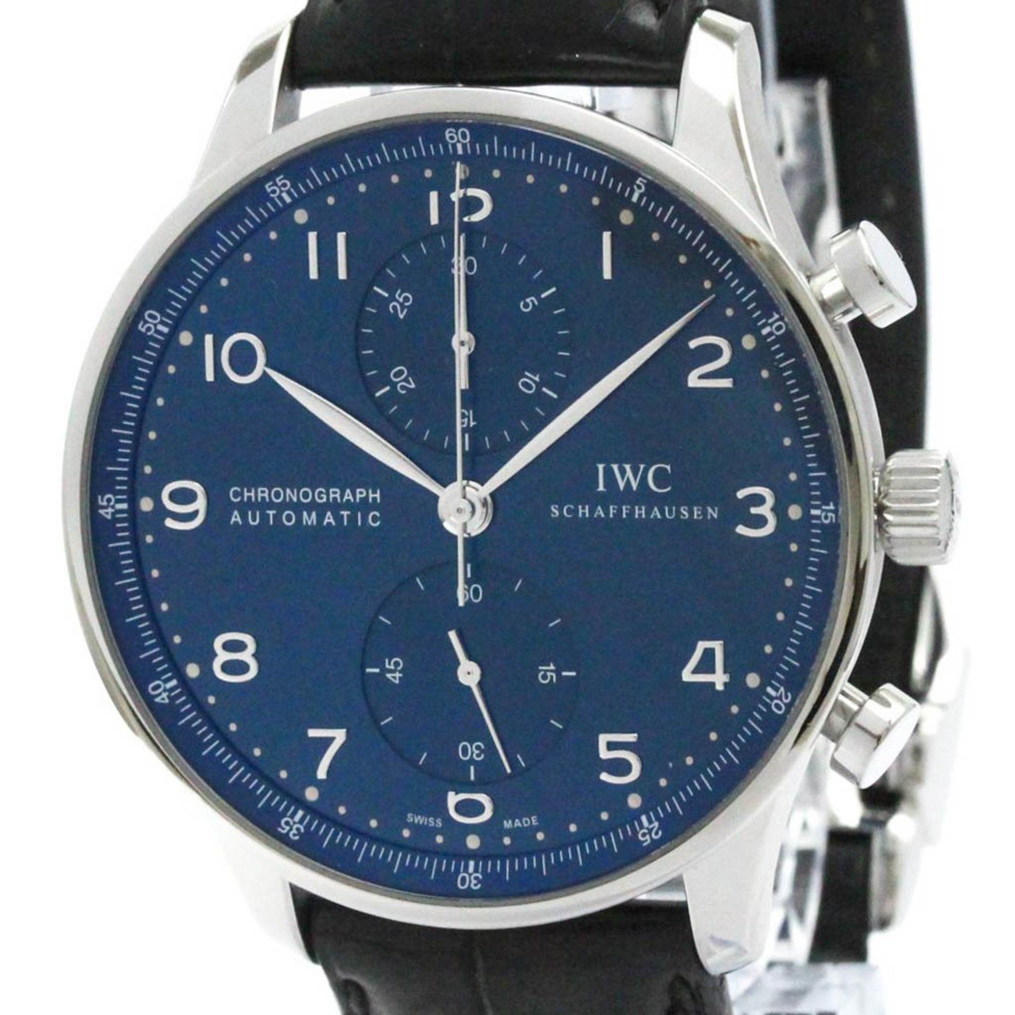 IWC Schaffhausen Polished IWC Portuguese Chronograph Steel Automatic Watch IW371491 BF581019 Size ONE SIZE - 1 Thumbnail