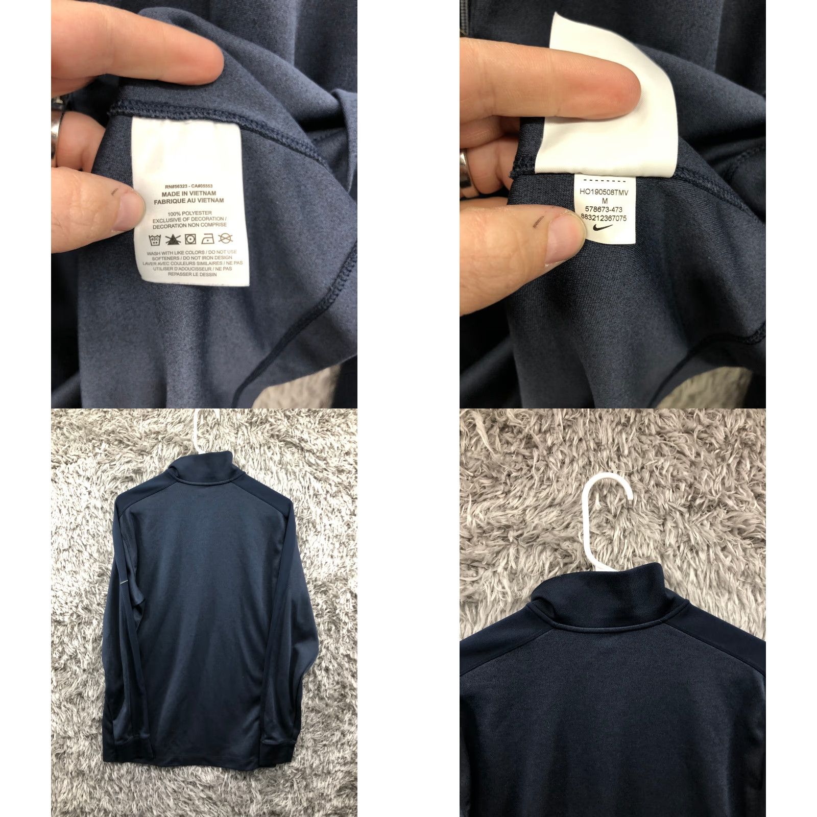 Nike Nike Dri-Fit Sweatshirt Mens M Long Sleeve Blue Mock Neck Half Zip Sponsor Pullover Size US M / EU 48-50 / 2 - 8 Thumbnail