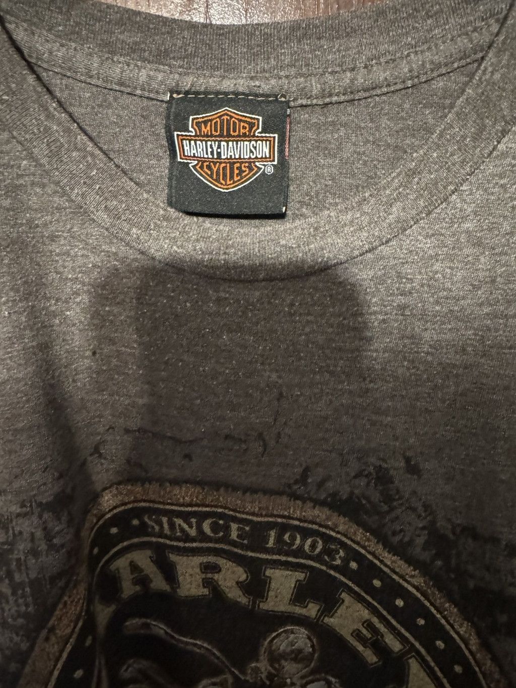 Harley Davidson Harley-Davidson Vintage T-Shirt Staten Island Men Sz XL Gray Size US XL / EU 56 / 4 - 4 Thumbnail