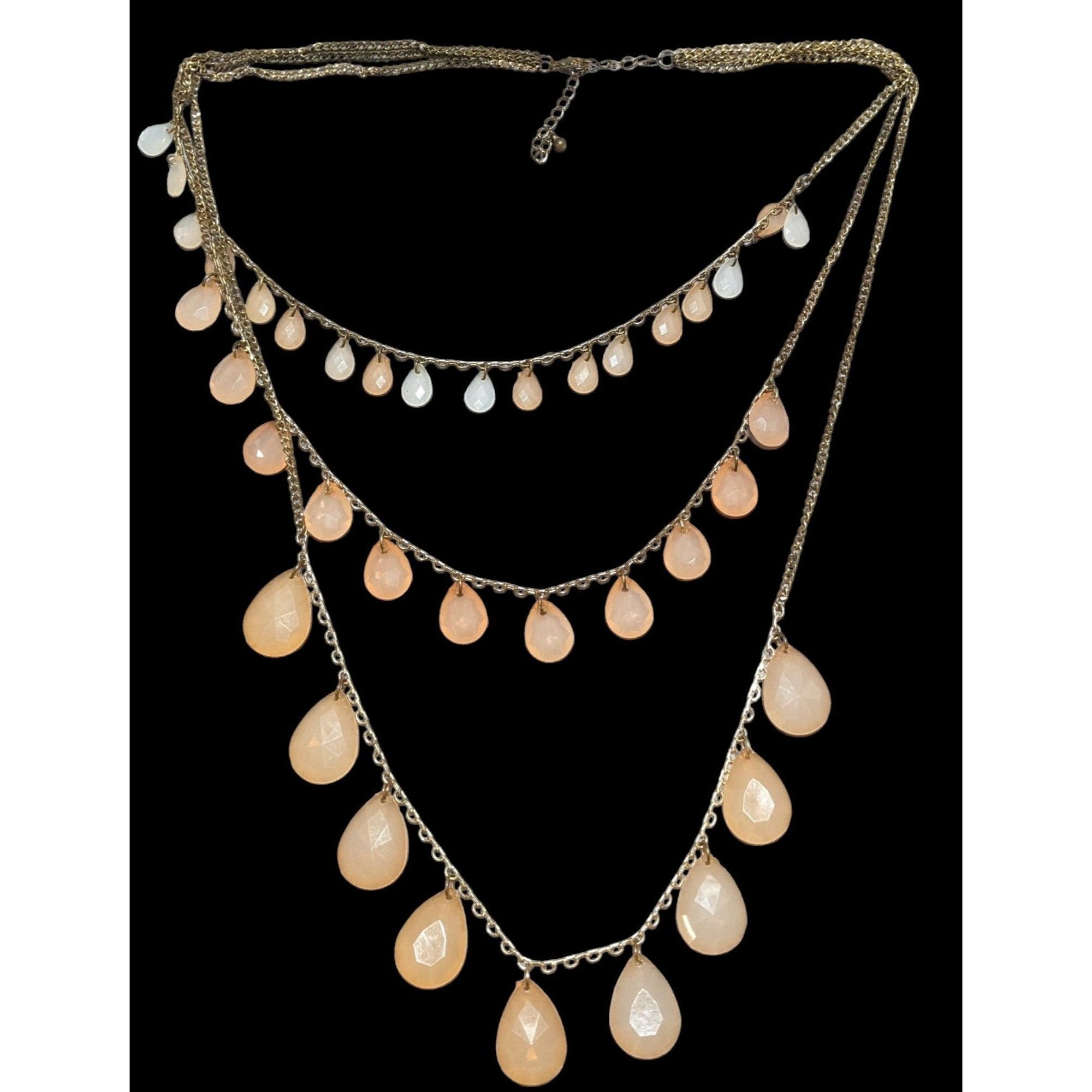 Other Bohemian Layered Necklace With Peach Teardrop Beads Size ONE SIZE - 1 Thumbnail
