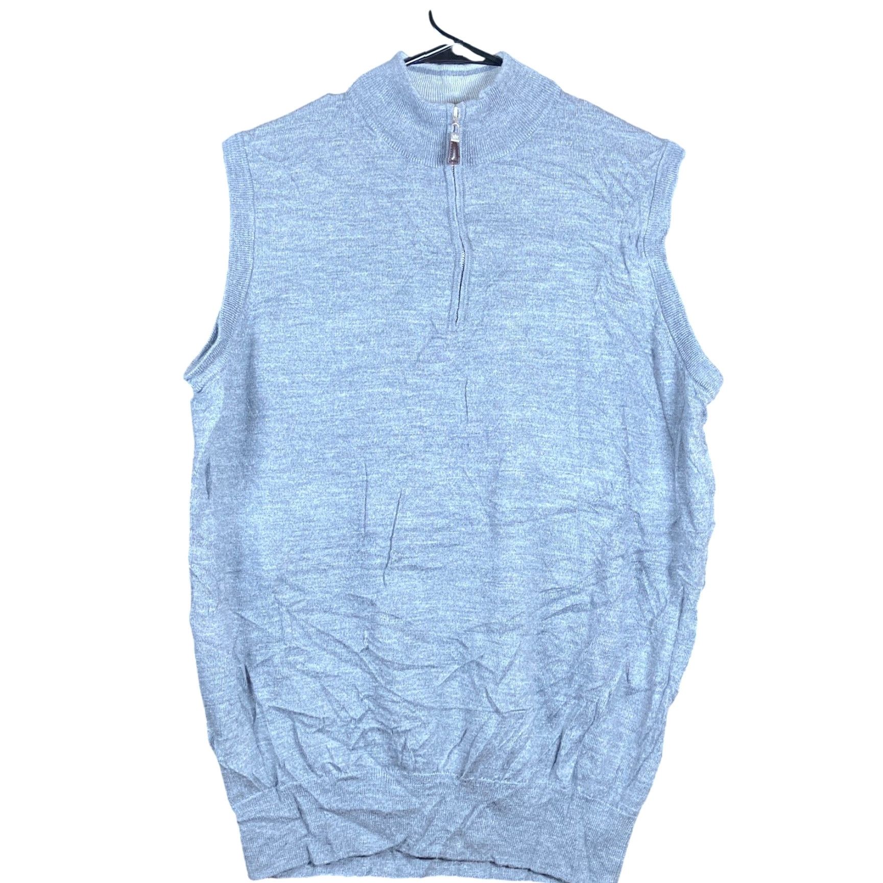 Peter Millar Peter Millar Mens Vest Gale Gray 1/4 Zip Sleeveless Silk Wool Blend L Vest Womens Mens? Size US L / EU 52-54 / 3 - 2 Thumbnail