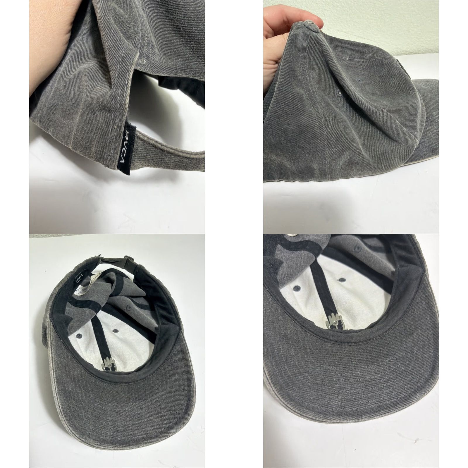 RVCA RVCA Mid Fit Strapback Baseball Hat Adjustable Gray Cotton Men One Size Cap Size ONE SIZE - 9 Thumbnail