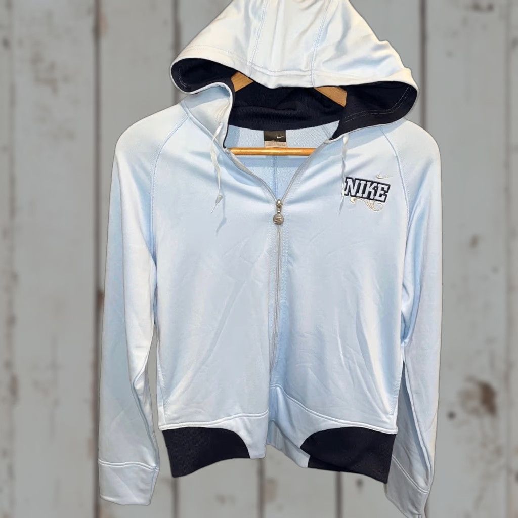 Nike Nike Dri Fit hoodie Jacket Womens LRG zip UP sweatshirt blue Nike Dri Fit athletic jacket Size L / US 10 / IT 46 - 1 Thumbnail
