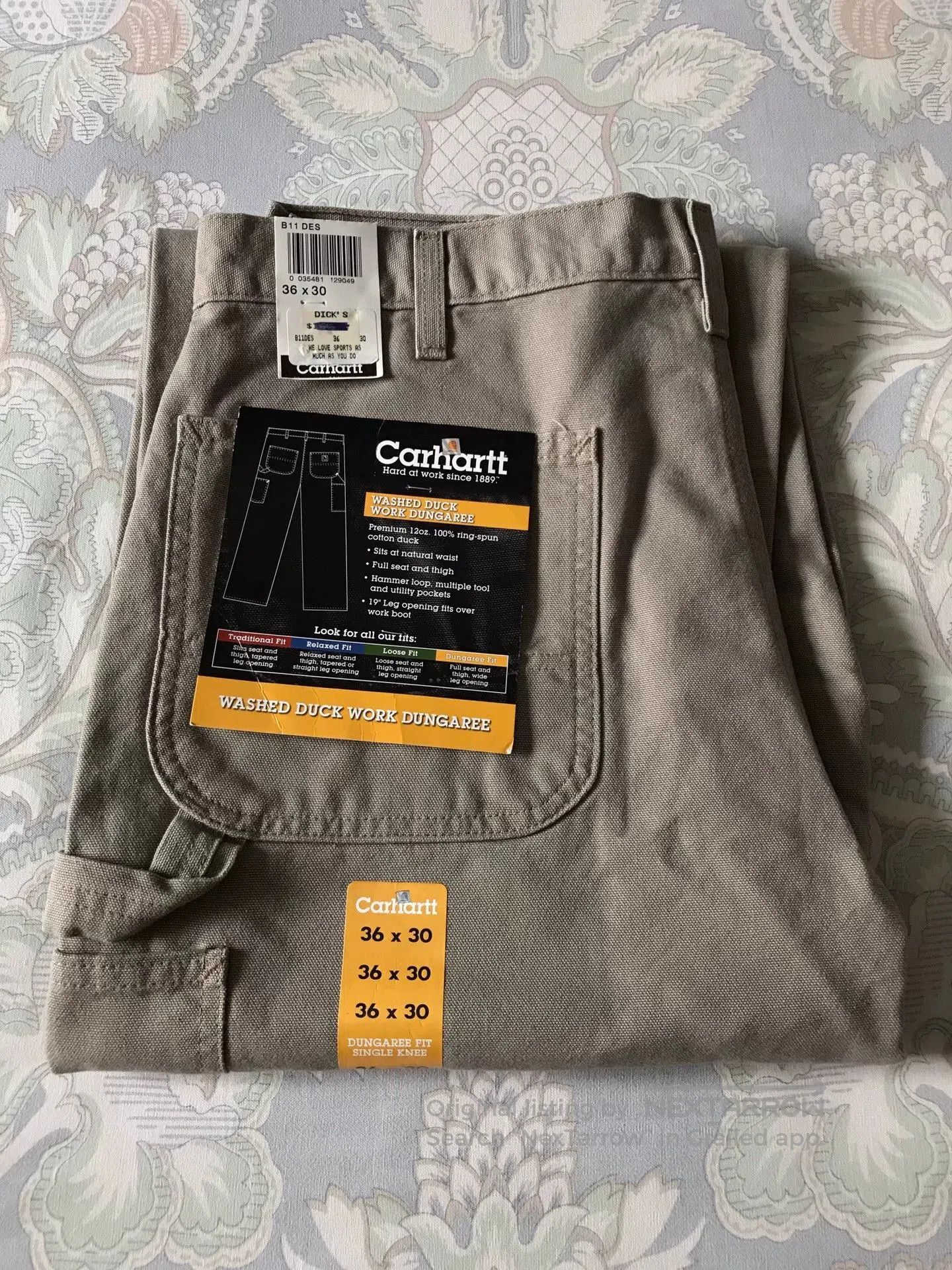Carhartt Carhartt B11 DES Washed Canvas Work Pants. Size US 36 / EU 52 - 1 Thumbnail