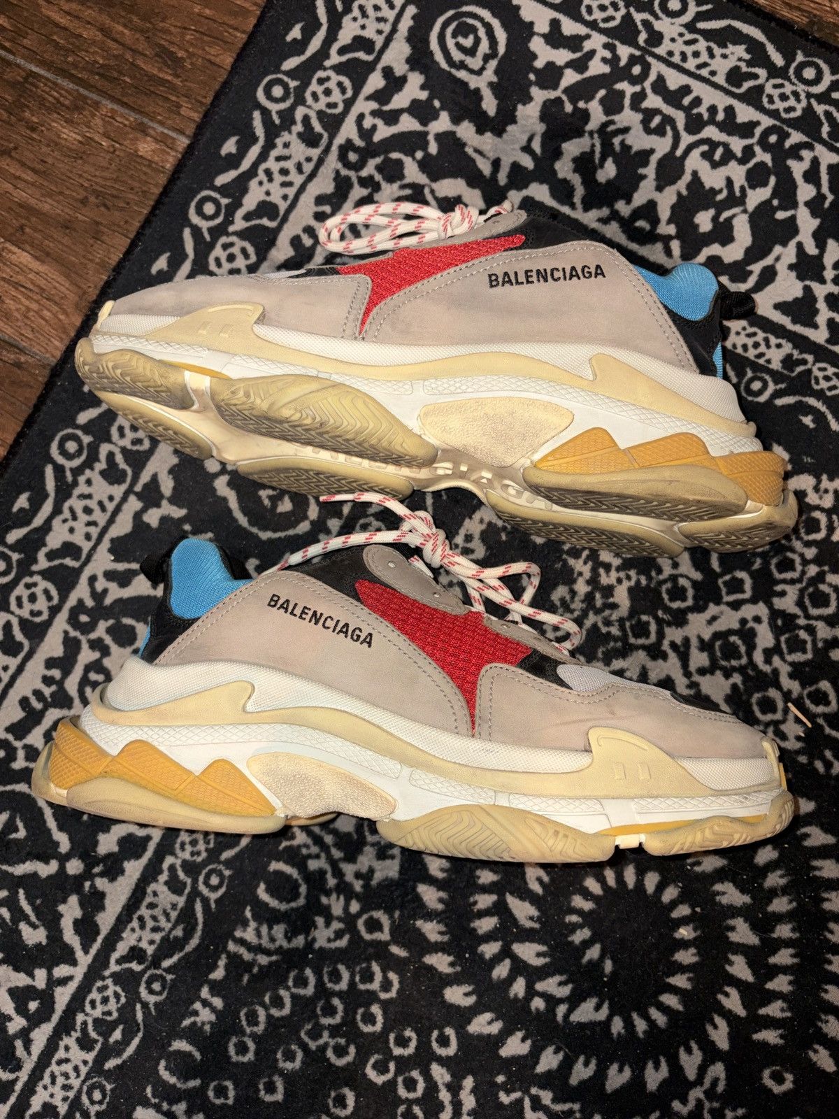 Balenciaga Balenciaga Triple S Red and Blue Size US 11 / EU 44 - 4 Thumbnail