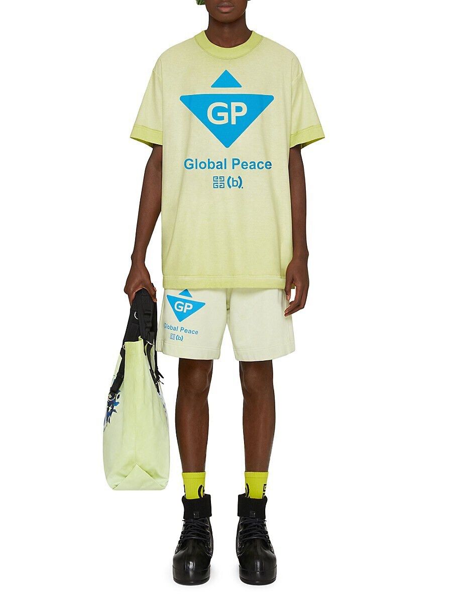 (B).Stroy × Givenchy Green Inside Out Global Peace Logo Oversized T-Shirt Size US M / EU 48-50 / 2 - 3 Thumbnail