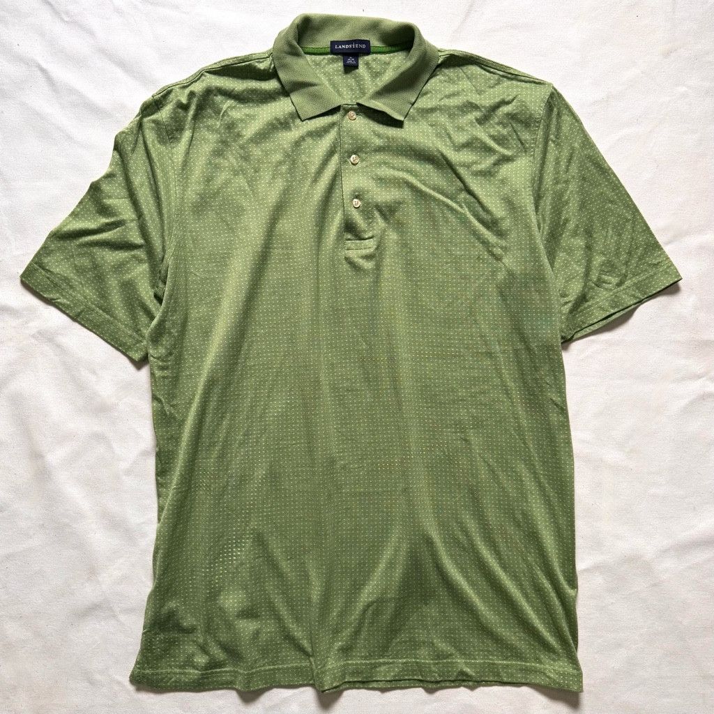 Lands' End Lands End Vintage Green Men’s XL Polo Size US XL / EU 56 / 4 - 1 Thumbnail